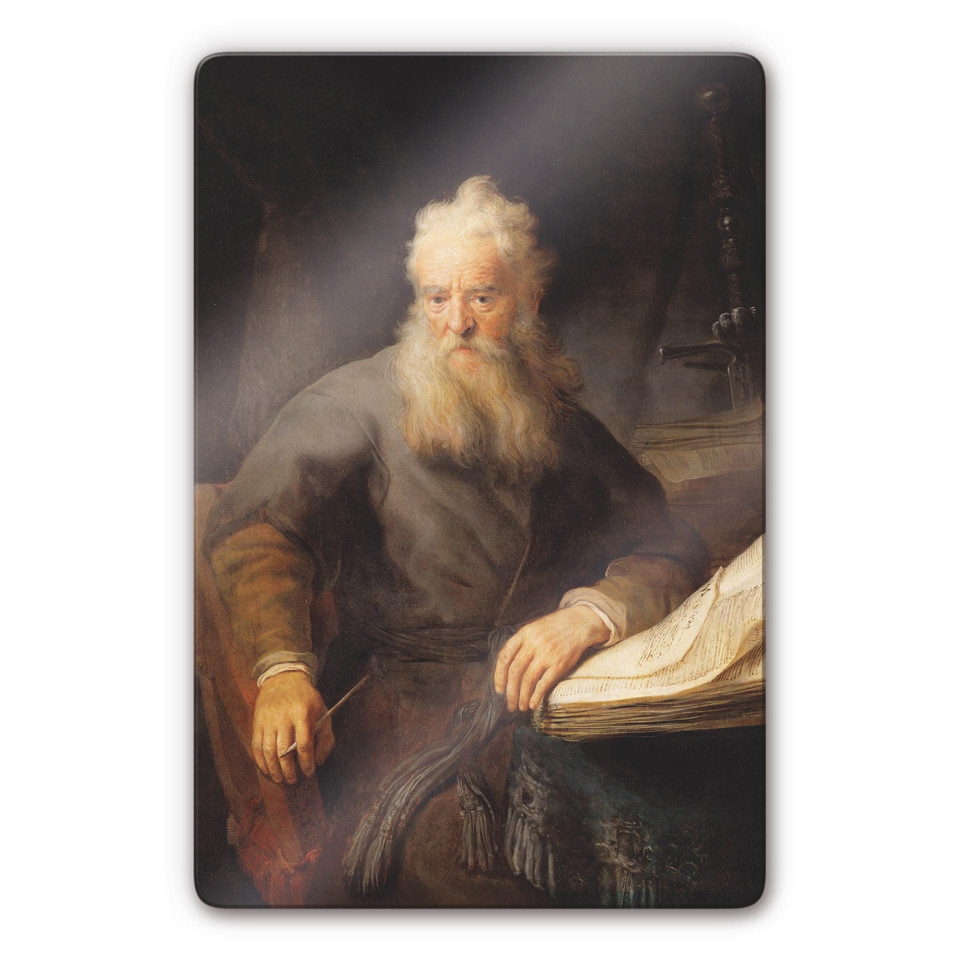 Tableau en verre - Rembrandt - Autoportrait en âpotre Paul