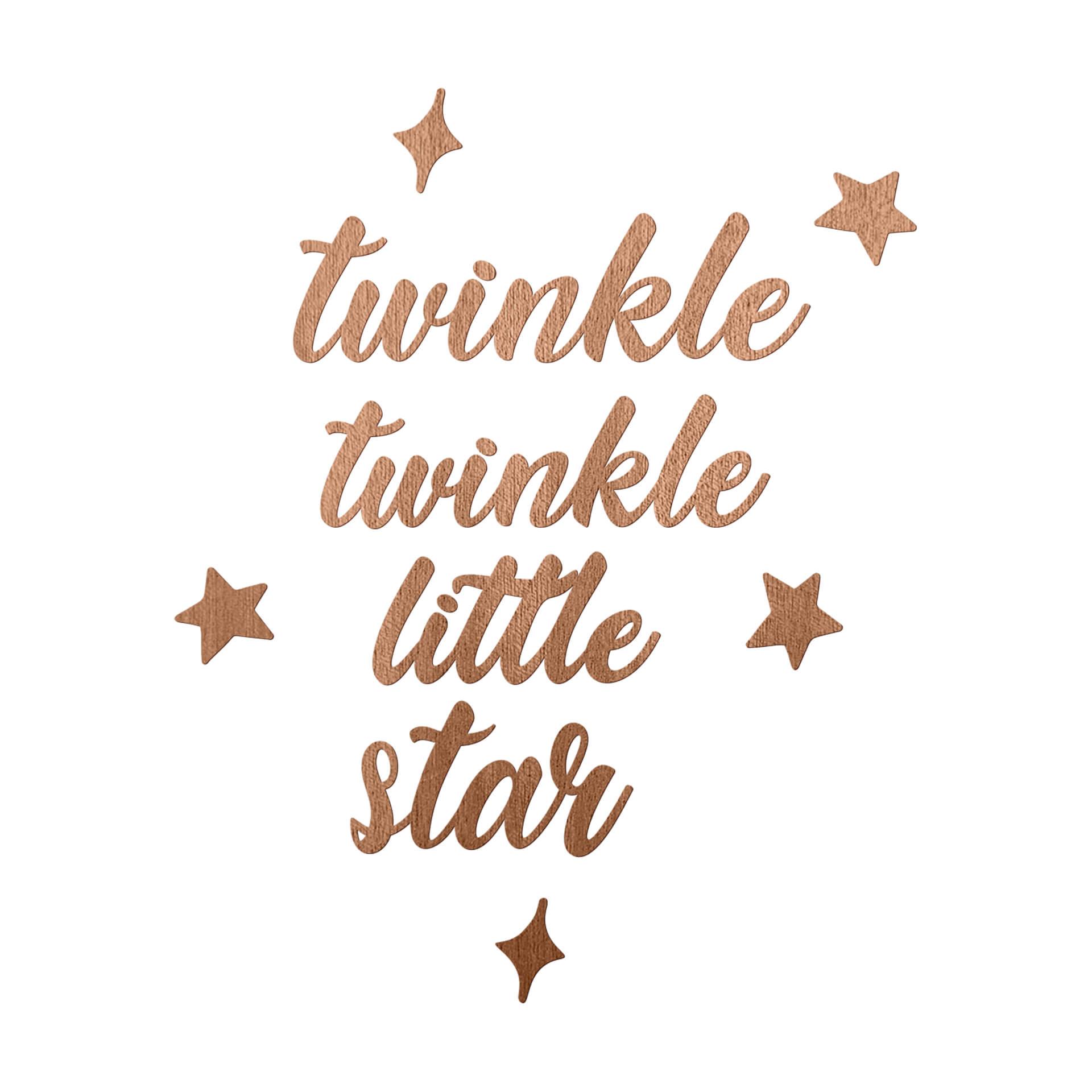 Træ vægdekoration mahogni finer Twinkle Twinkle Little Star