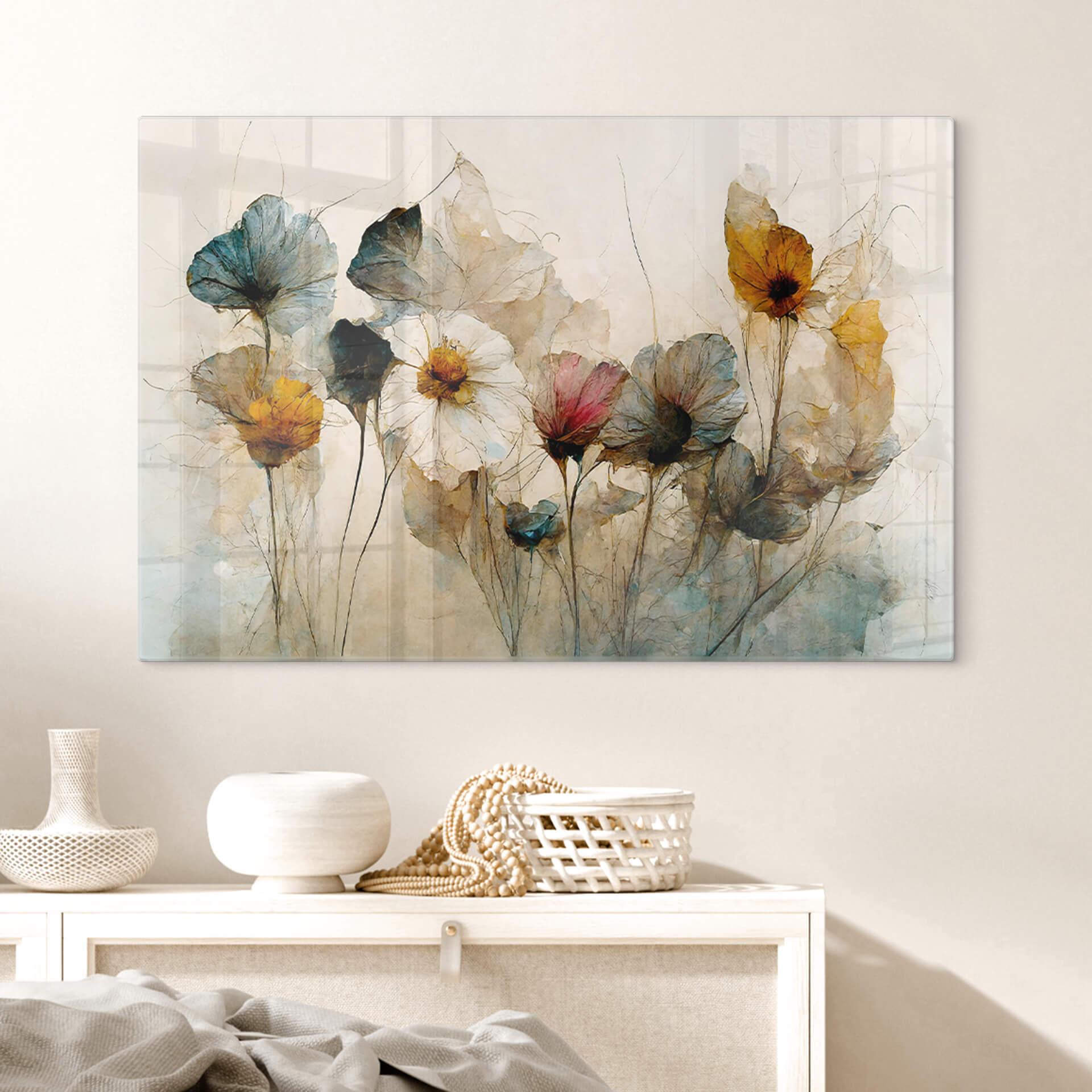 Glasbillede - Treechild - Bouquet of Dried Flowers