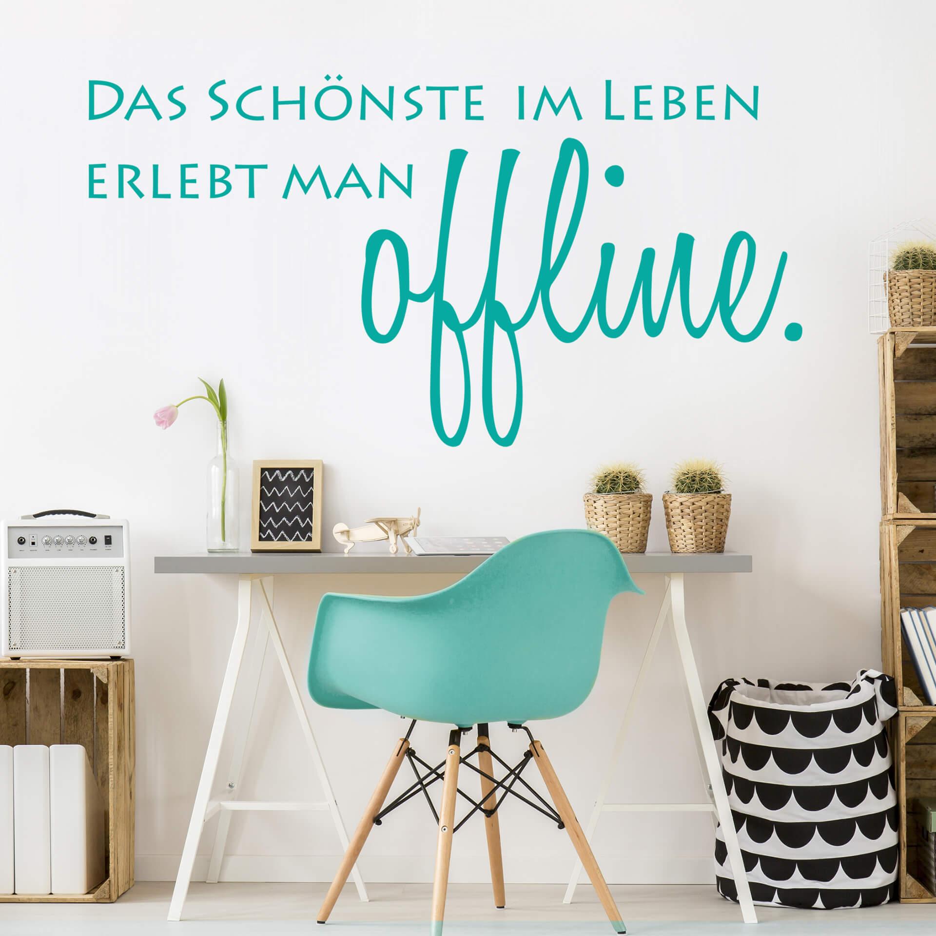 Wandtattoo  - Das Schönste im Leben erlebt man offline