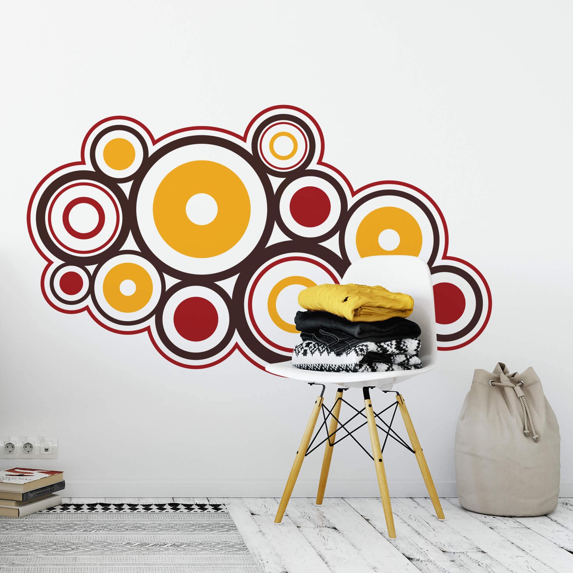 Wallsticker - Retro Kasser Orange