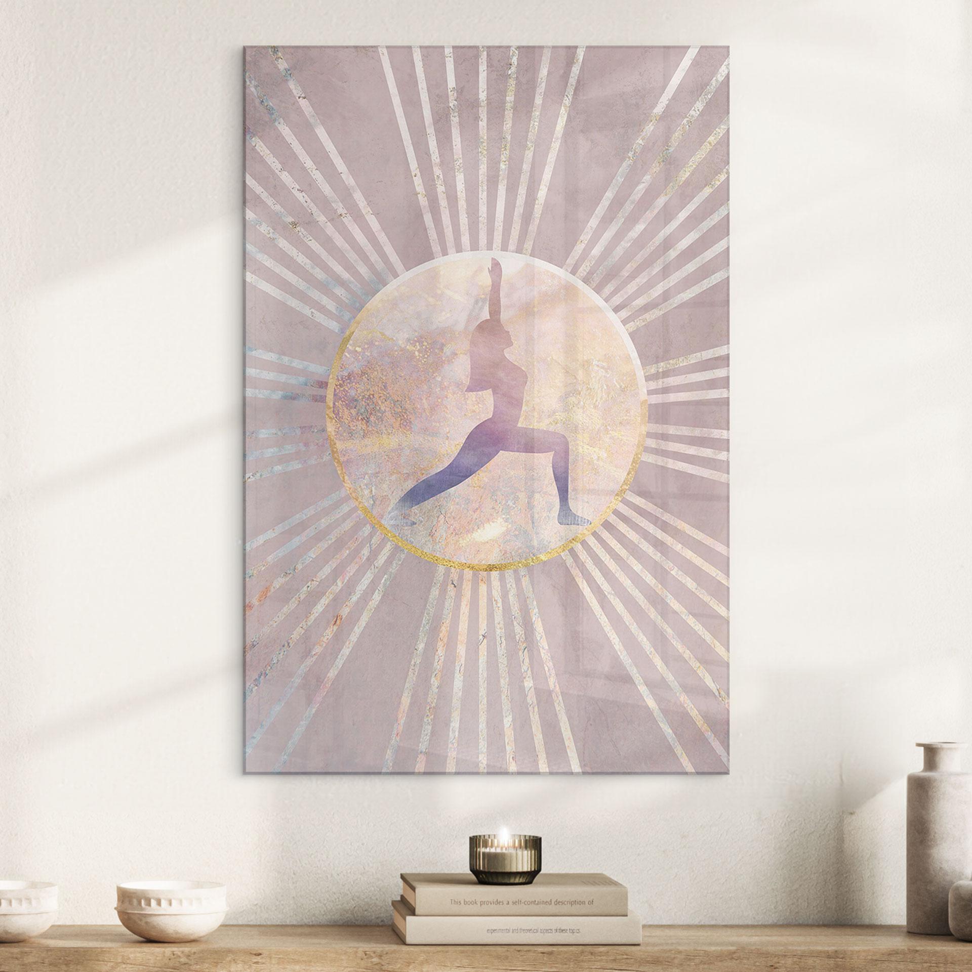 Akrylbillede Yoga solhilsen pink - Manovski