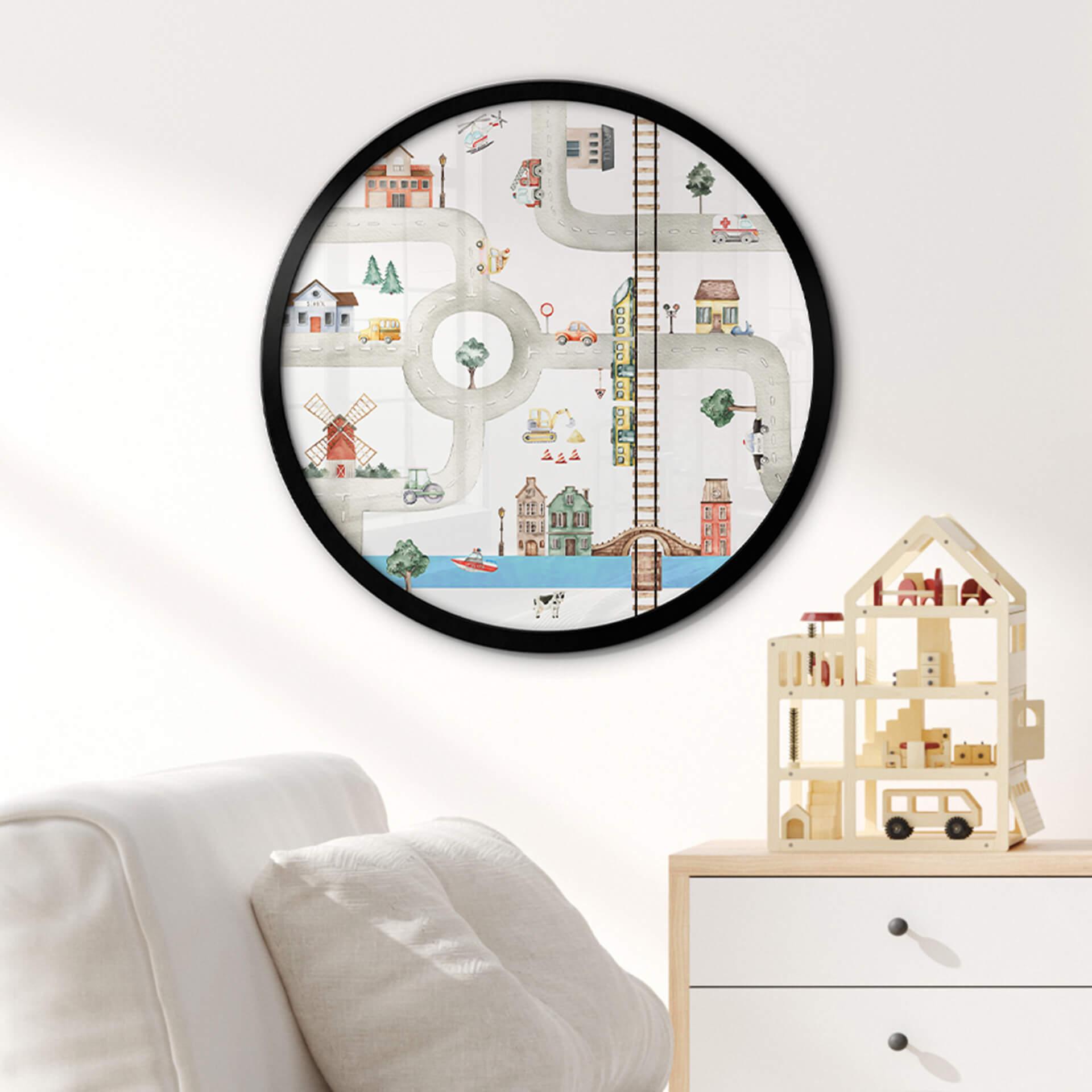 Póster de la guardería Oliver Robins - Play street - Round