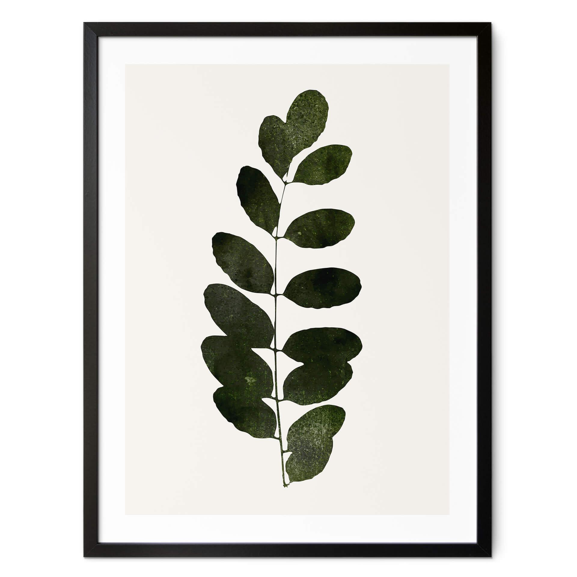 Póster Kubistika - Hojas verdes
