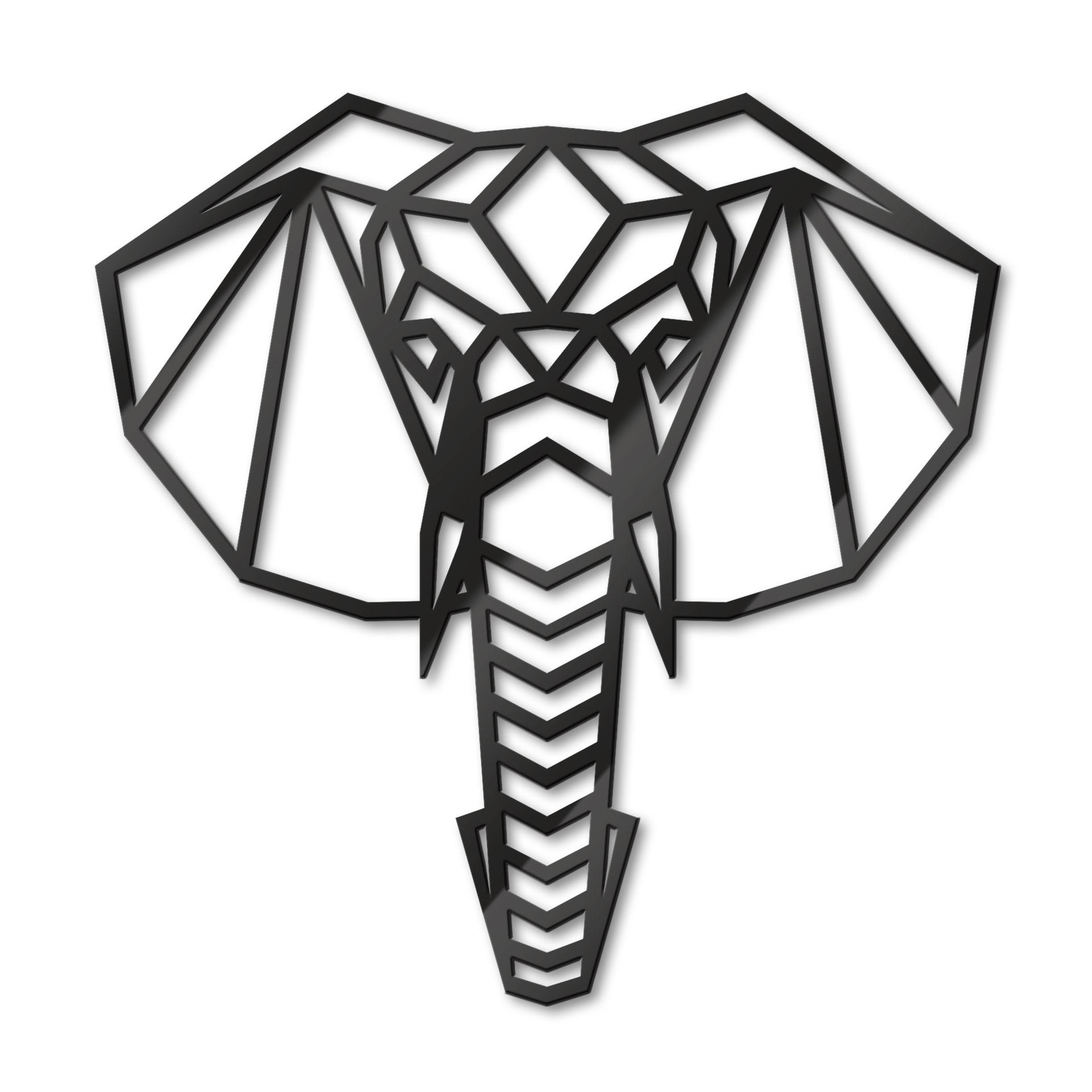 Decoración acrílica Origami cabeza de elefante