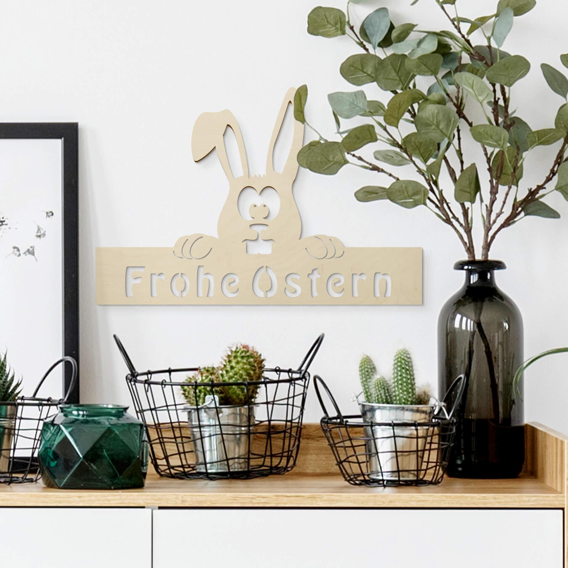 Décoration en bois à suspendre - Lapin