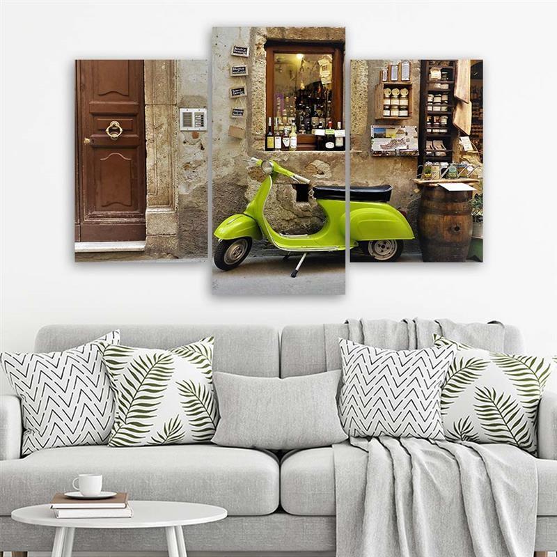 3-delige canvasprint, Vespa Toscane Italië
