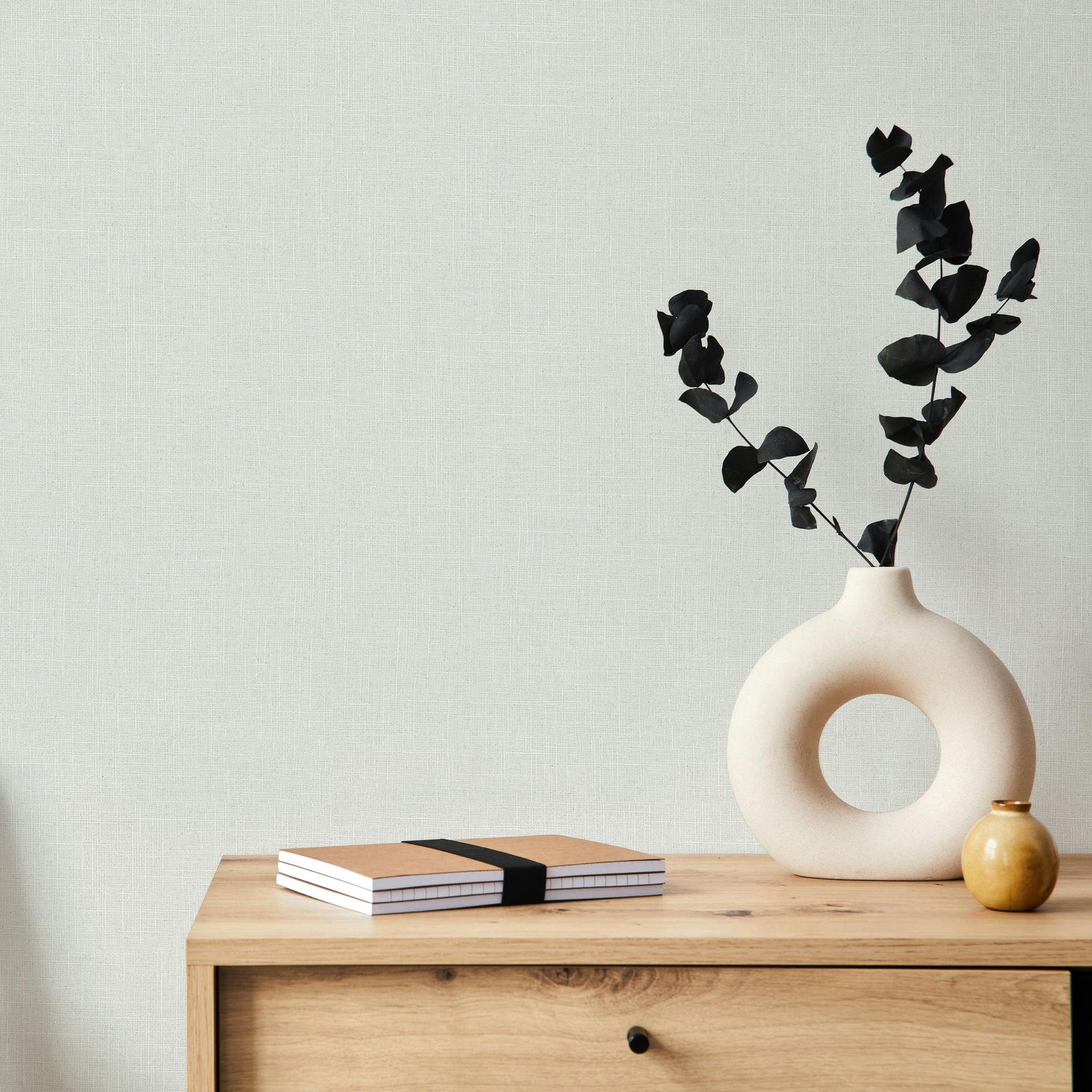 Vliesbehang, structuur effen modern mat in beige grijs
