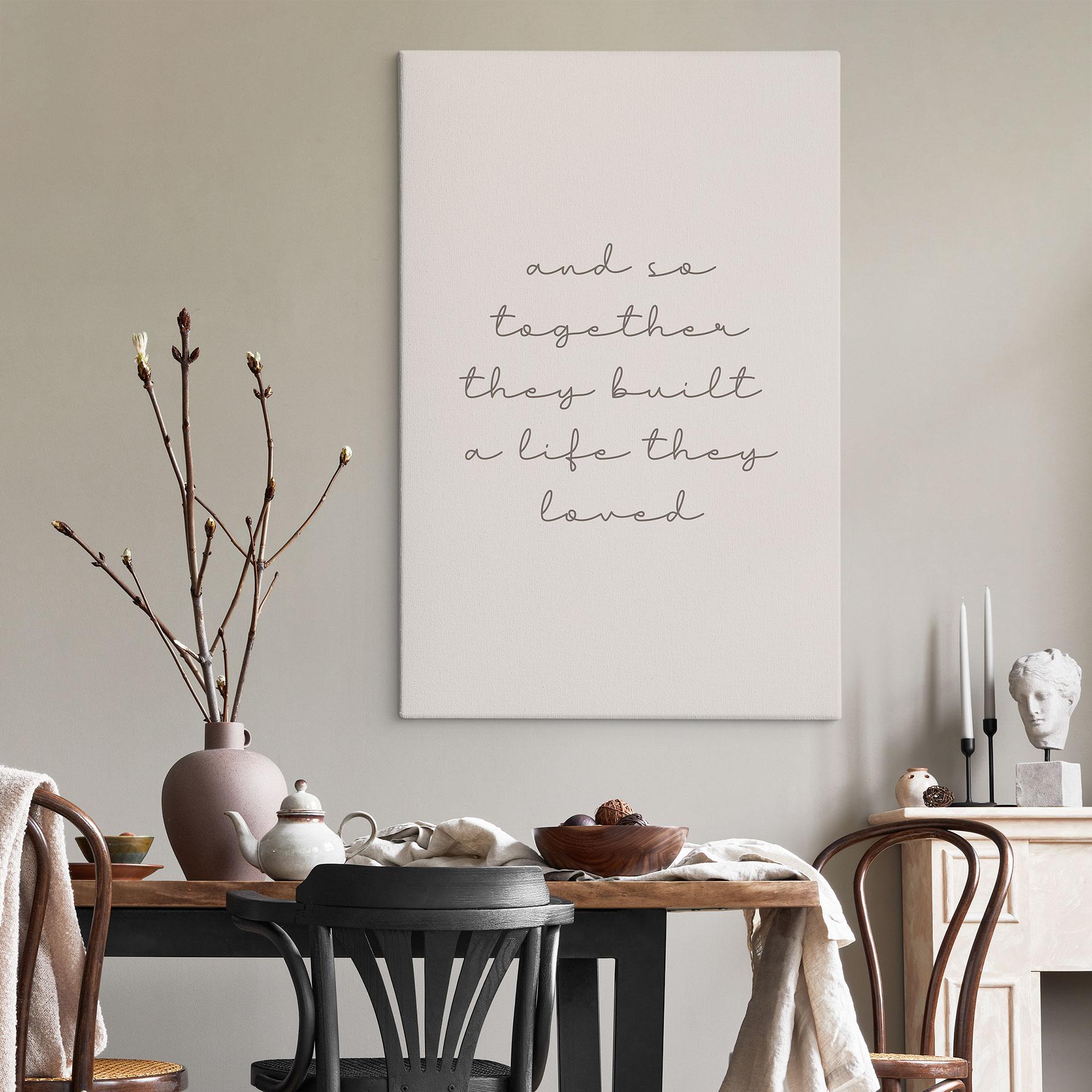 Sammen Canvasbillede - love saying til stuen