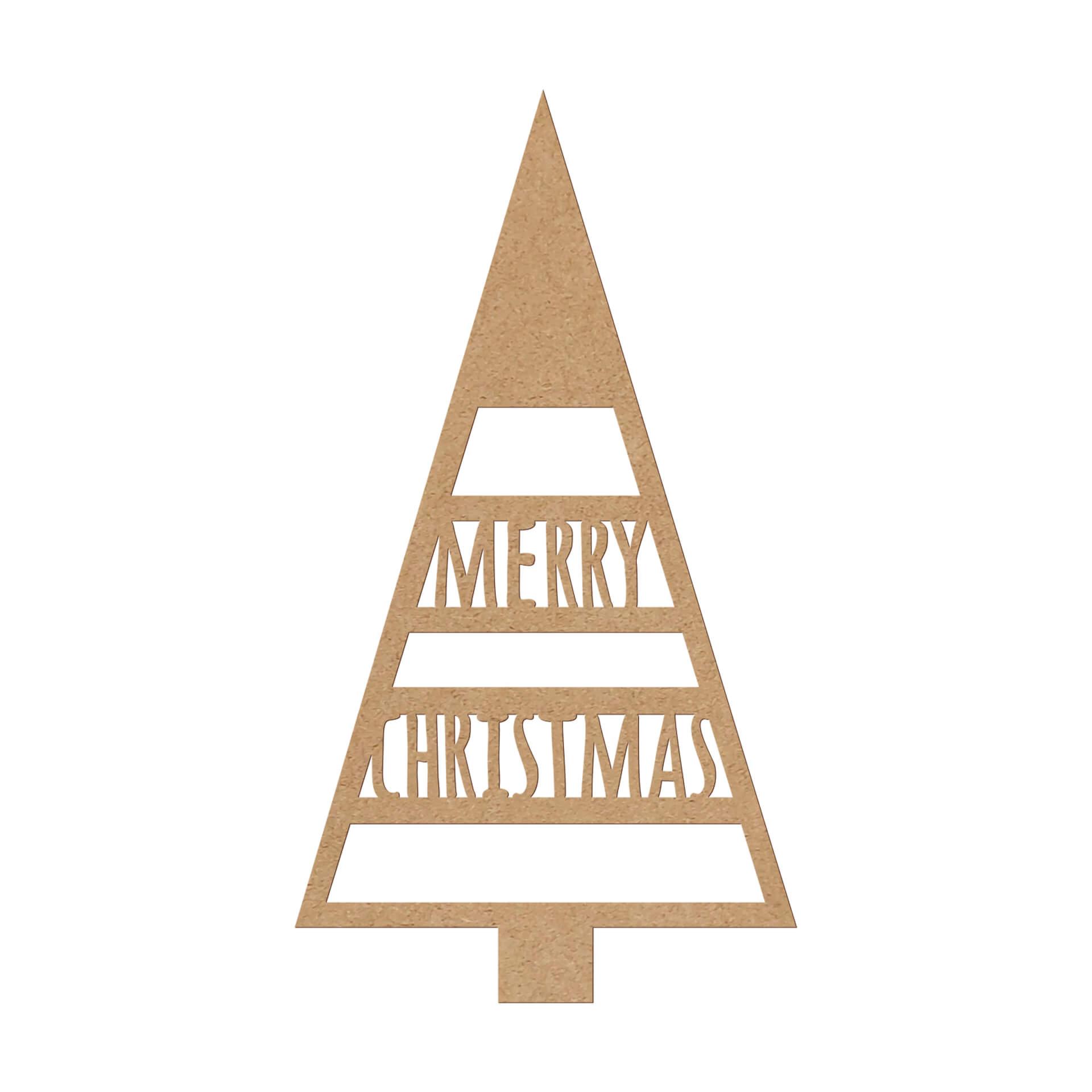 MDF Decoratie Natuur Merry Christmas - Kerst Decoratie