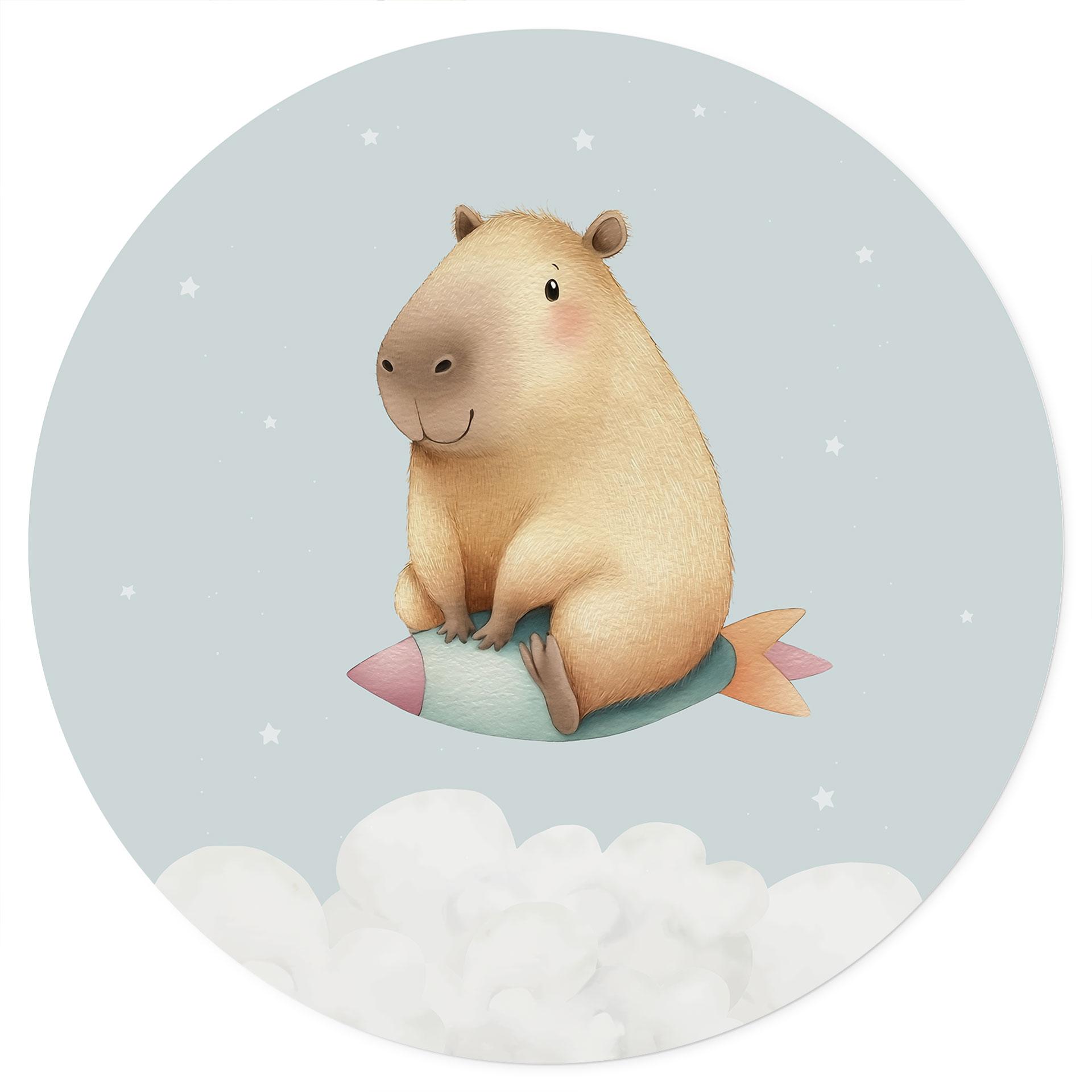 Vinilo decorativo para la habitación de los niños Capibara en el espacio - Sueño de estrellas - Redo