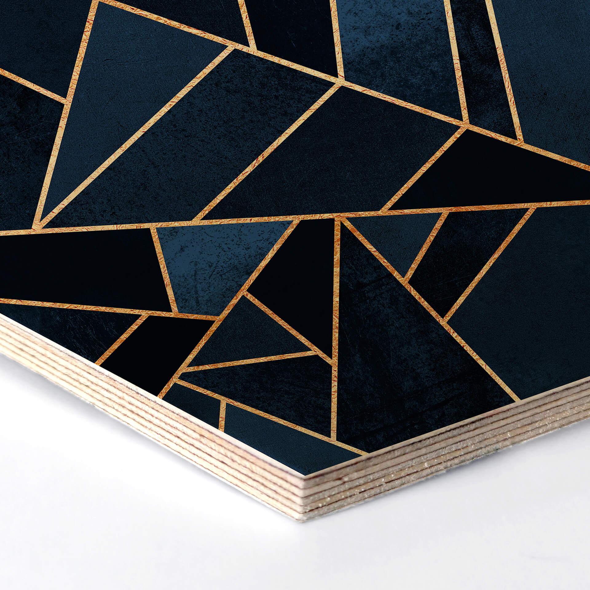 Hexagon - Holz Birke-Furnier Fredriksson - Stein des Ozeans