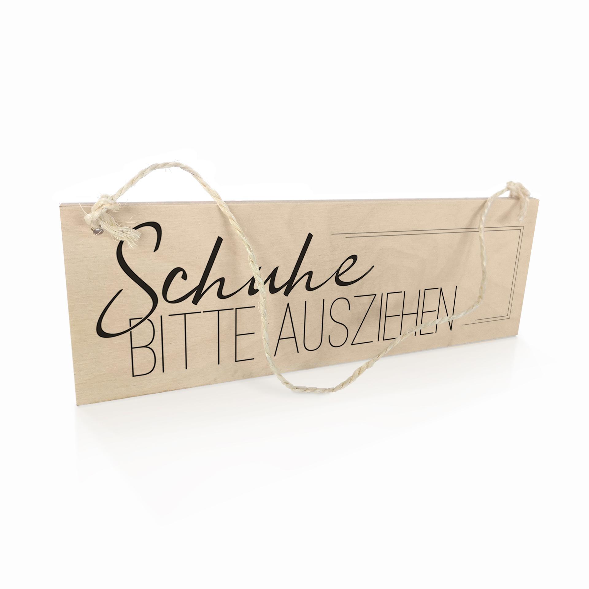 Holzschild Schuhe bitte ausziehen