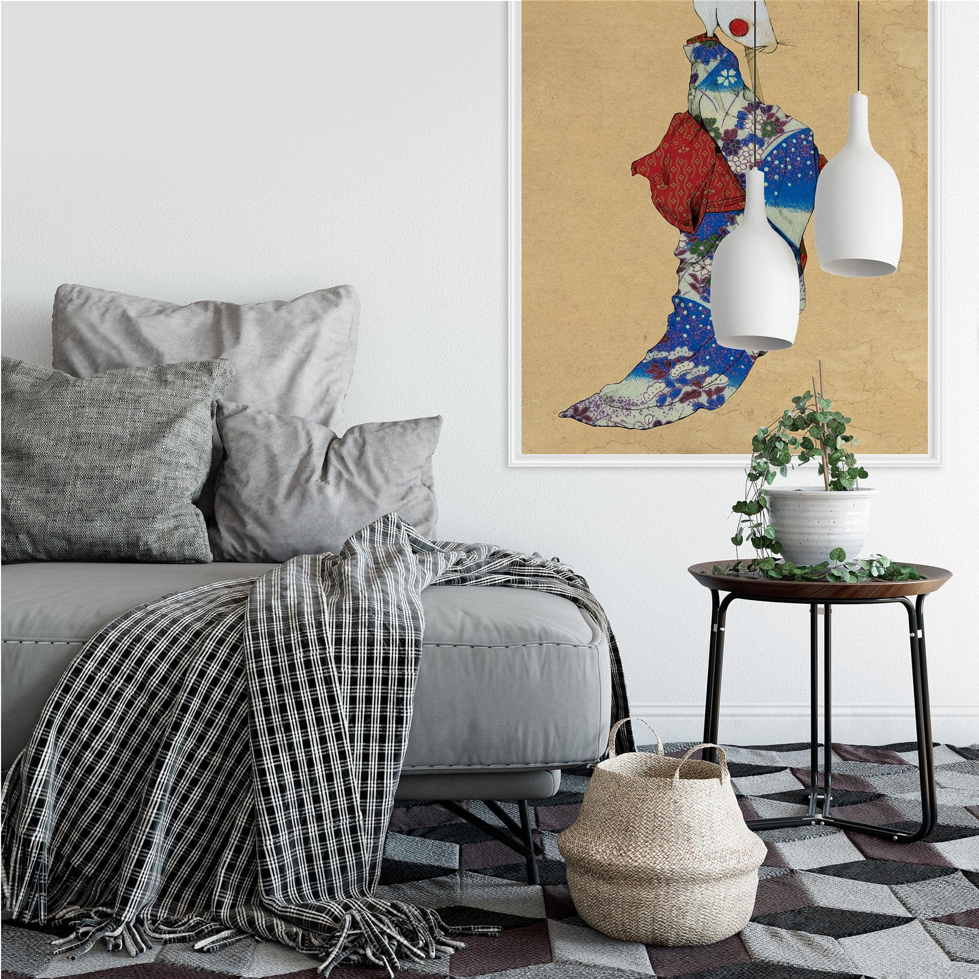 Wallprint Loske - Geisha Kaninchen 01