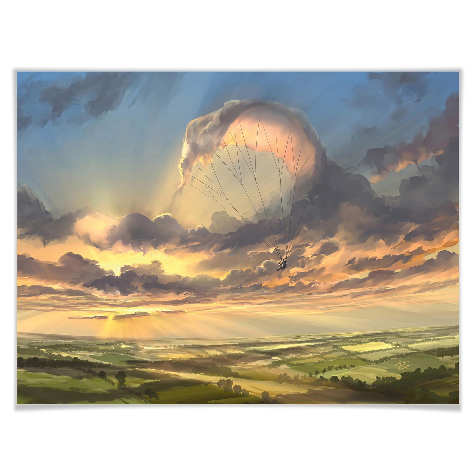 Plakat - lot w chmurze