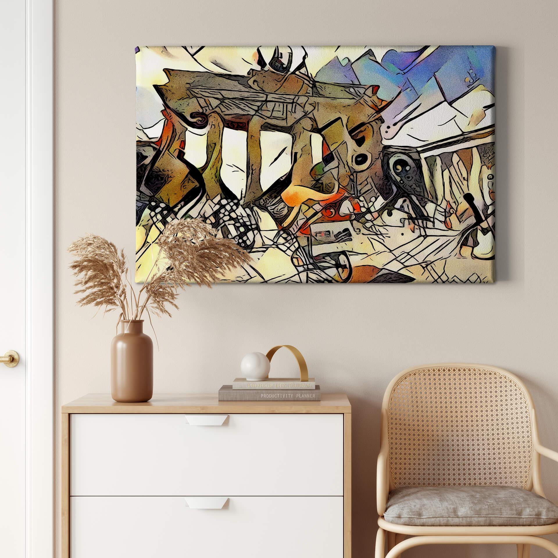 Obraz na płótnie Zamart - Kandinsky spotyka Bramę Brandenburską w Berlinie