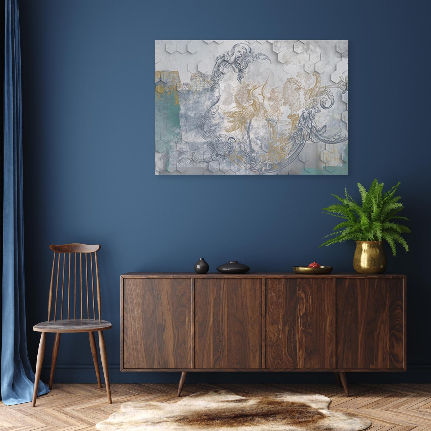 Canvasbillede, Fugle på 3D-baggrund