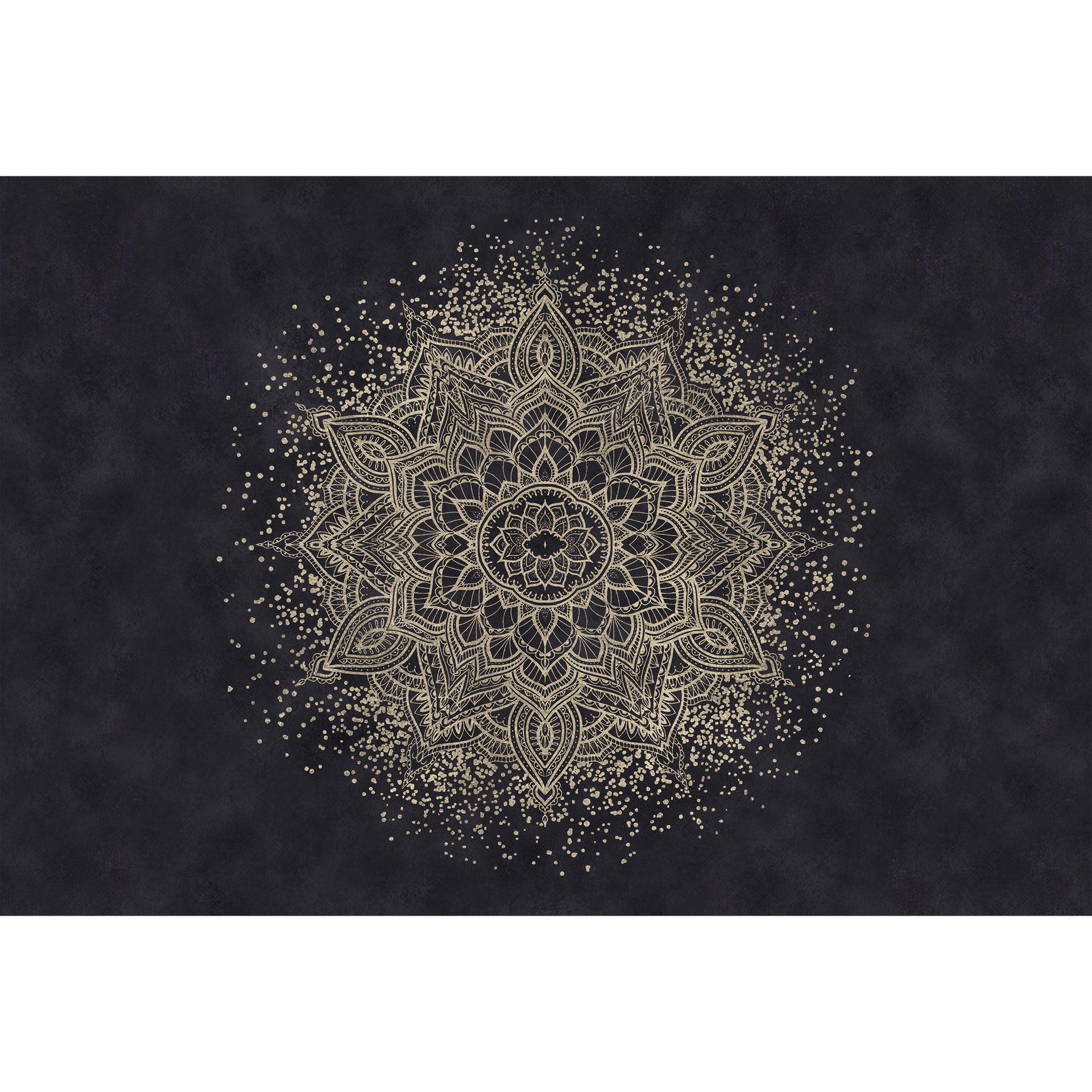 Elegant mandala zwart-goud Fotobehang - Bloomery Decor