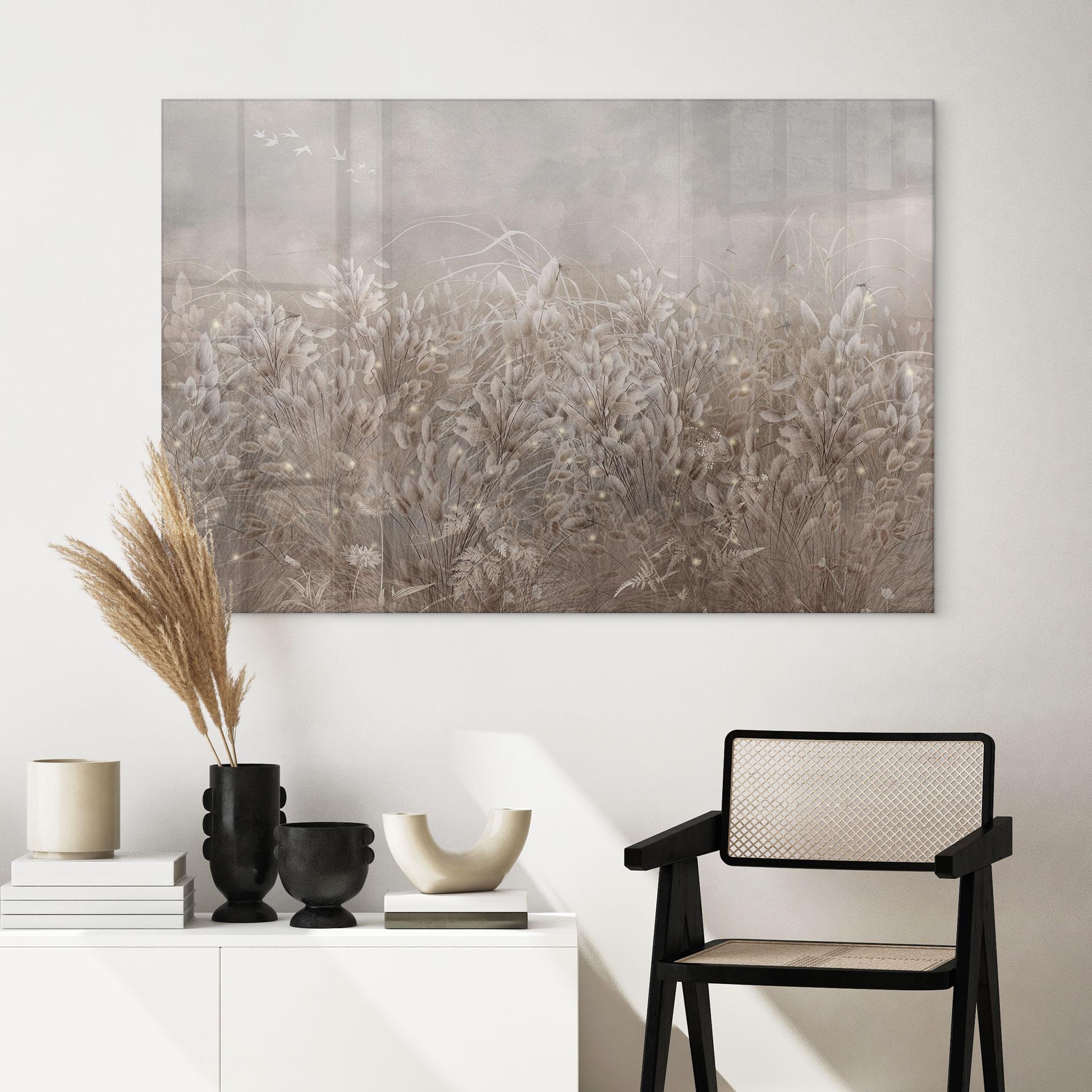 Acrylglasbild Pampasgras und Gräser in Beige - Ms Tiff