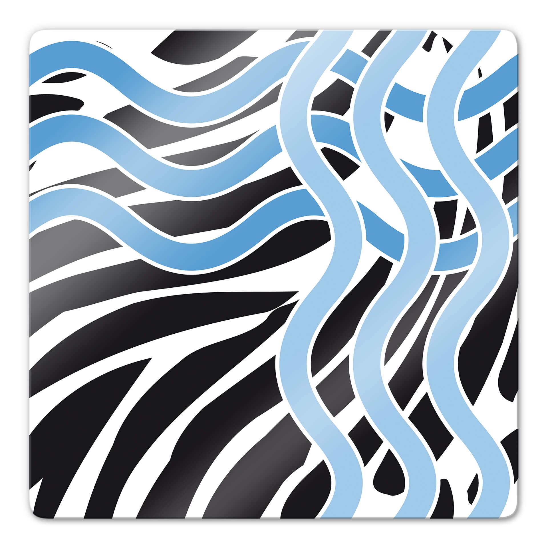 Tableau en verre - Vague bleue