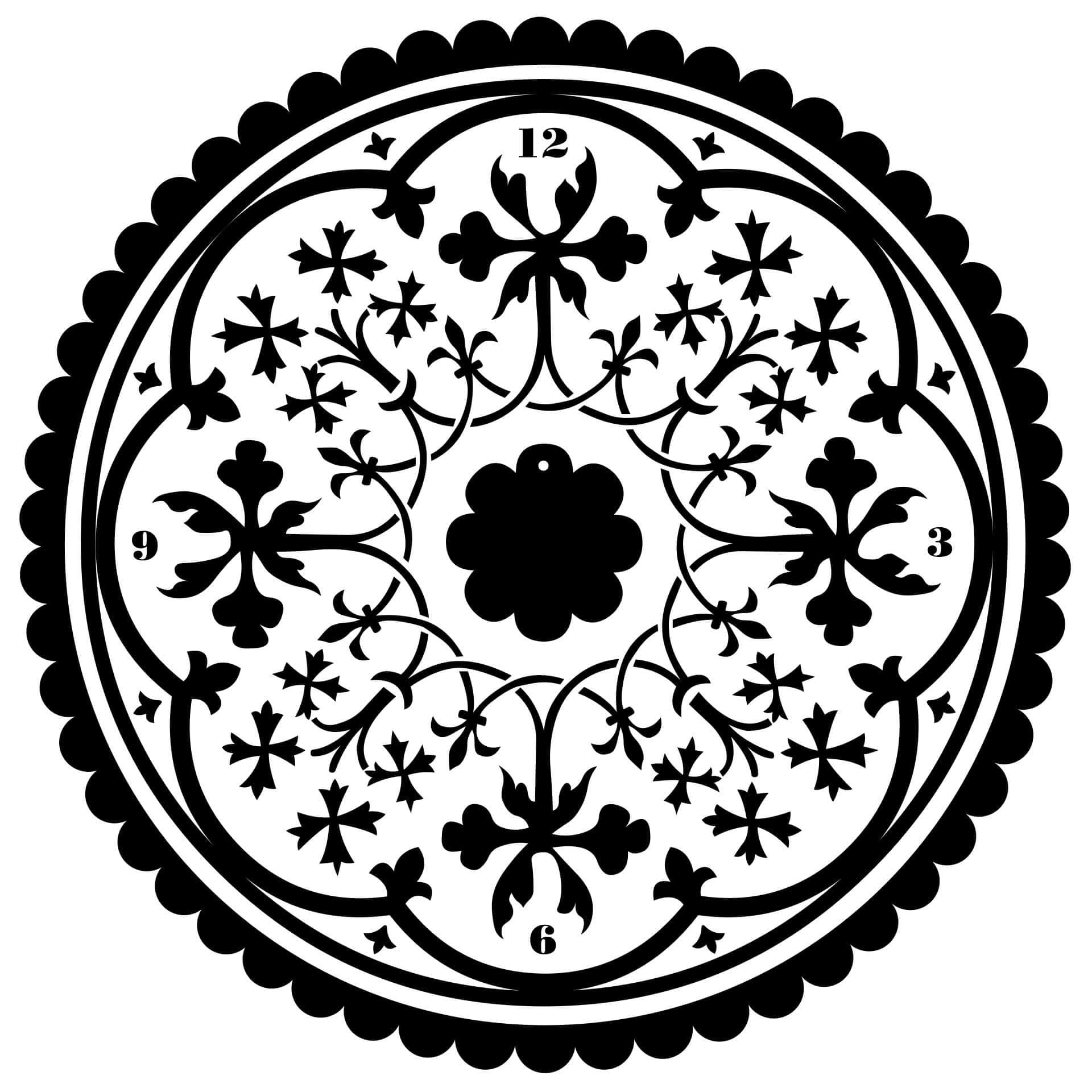 Adesivo murale - orologio ornamento