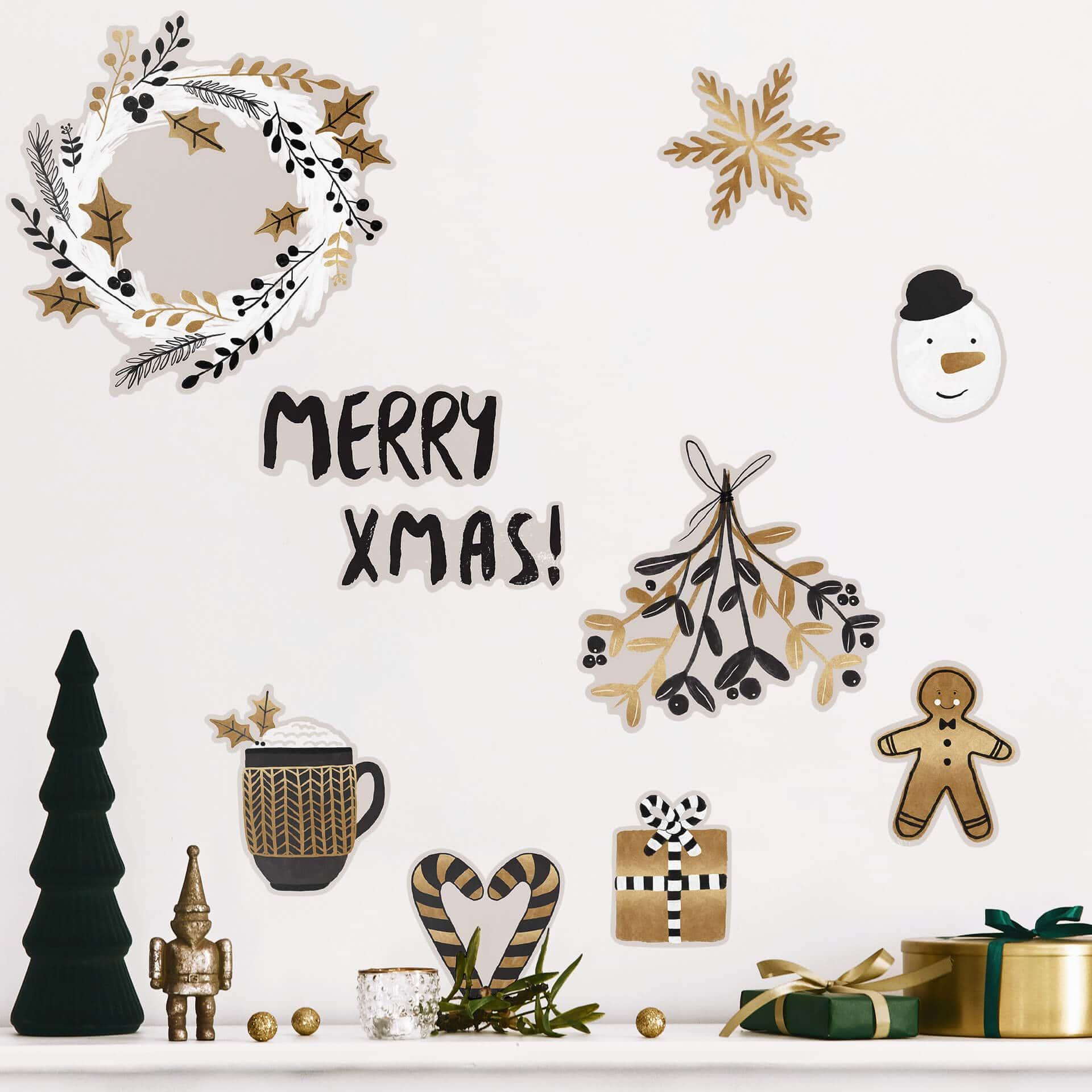 Wall Sticker Orara Studio - Christmas Time black gold