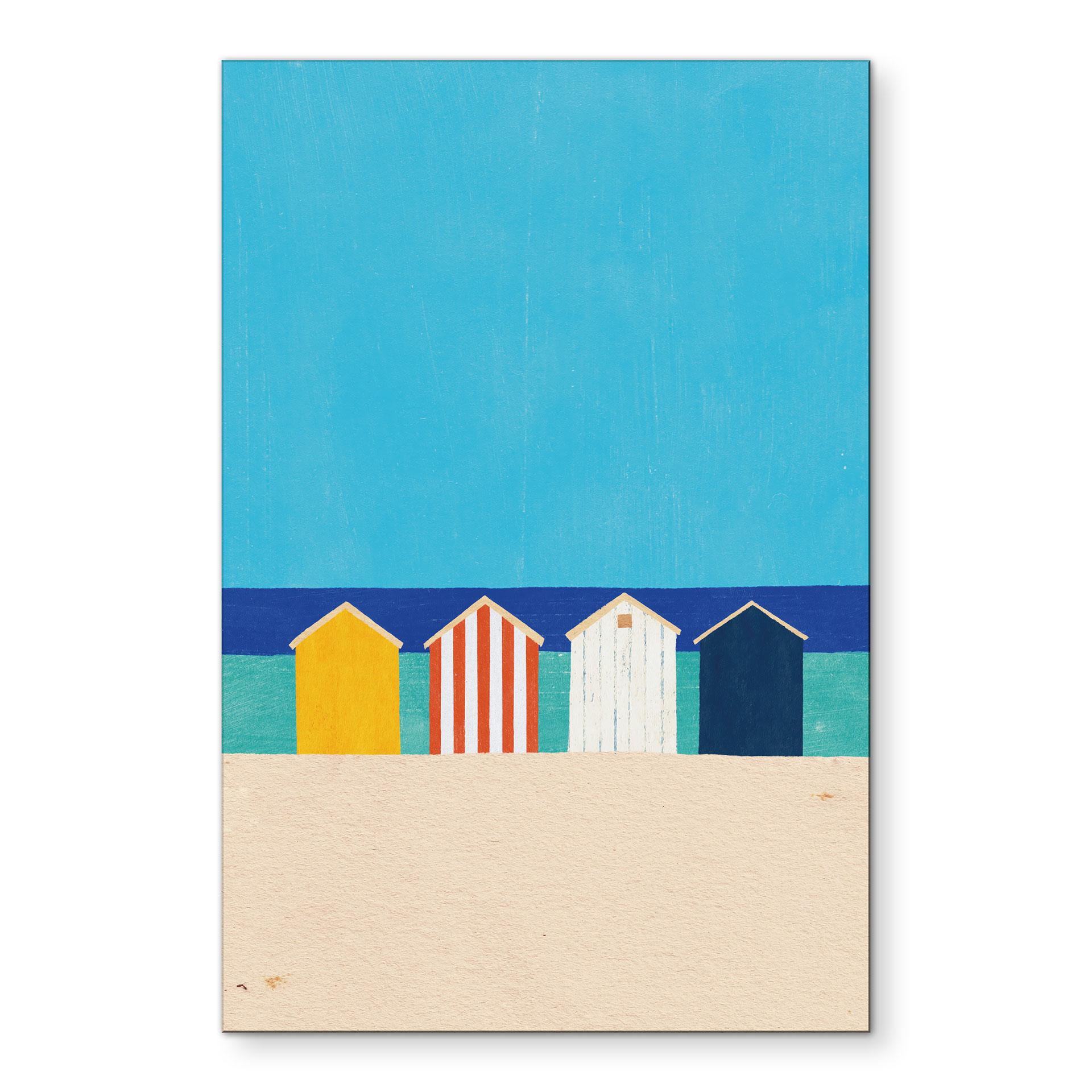 Wanddecoratie Strandhuisjes aan zee - Rivers - Alu-Dibond