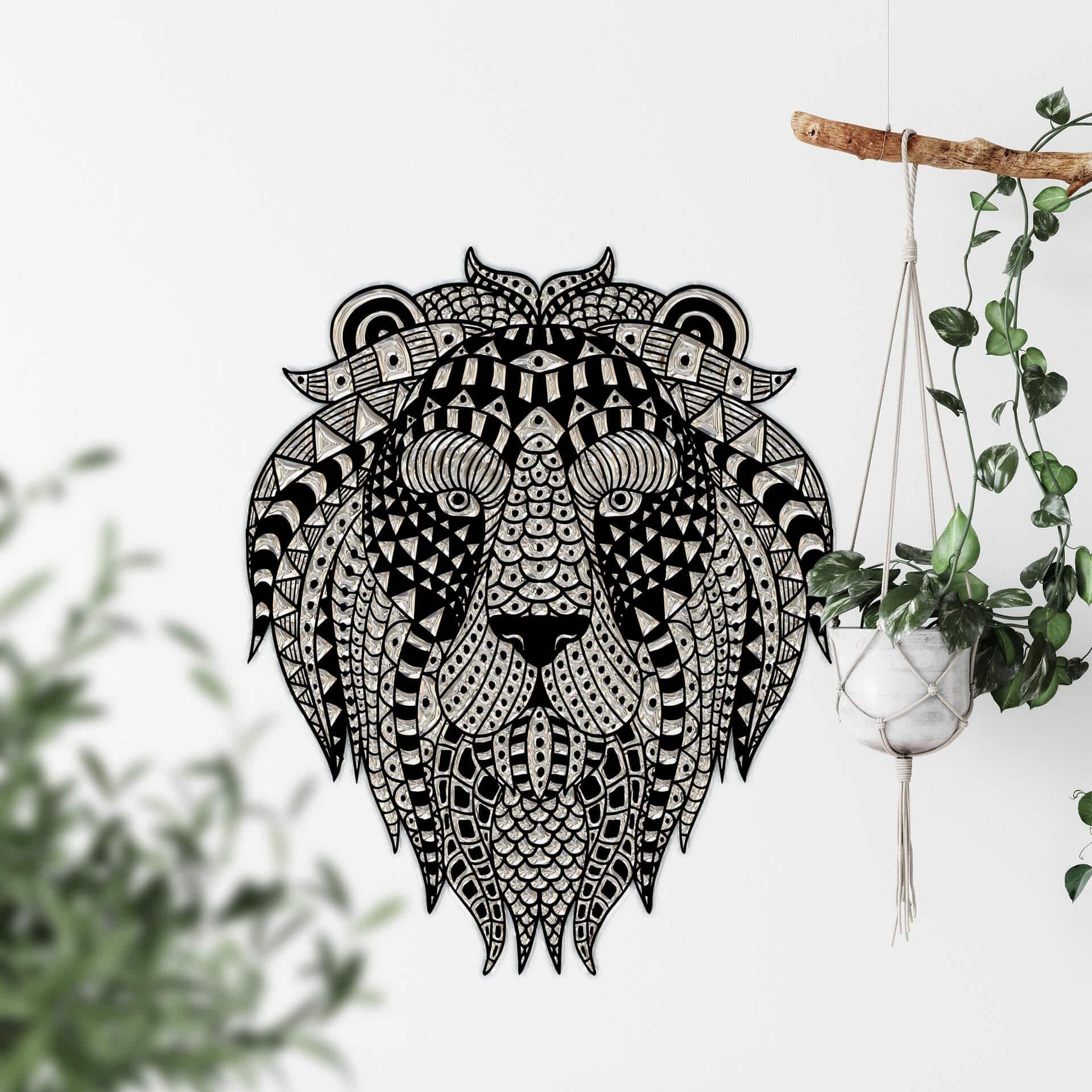 Wandtattoo Metallic Lion