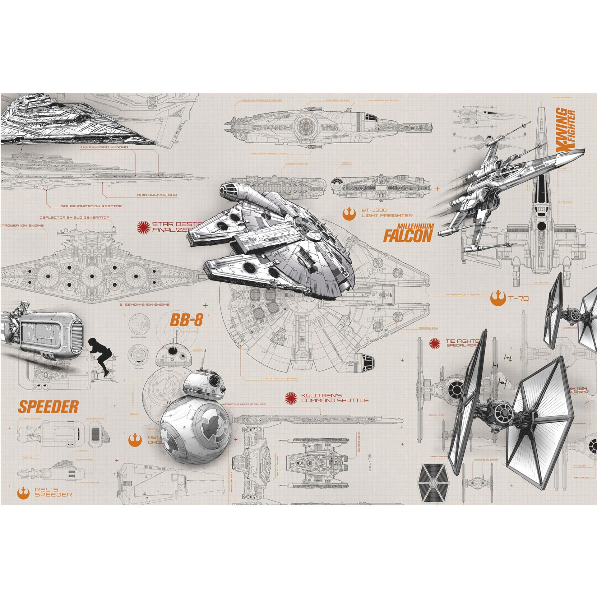 Fotobehang Papierbehang Star Wars Blueprints