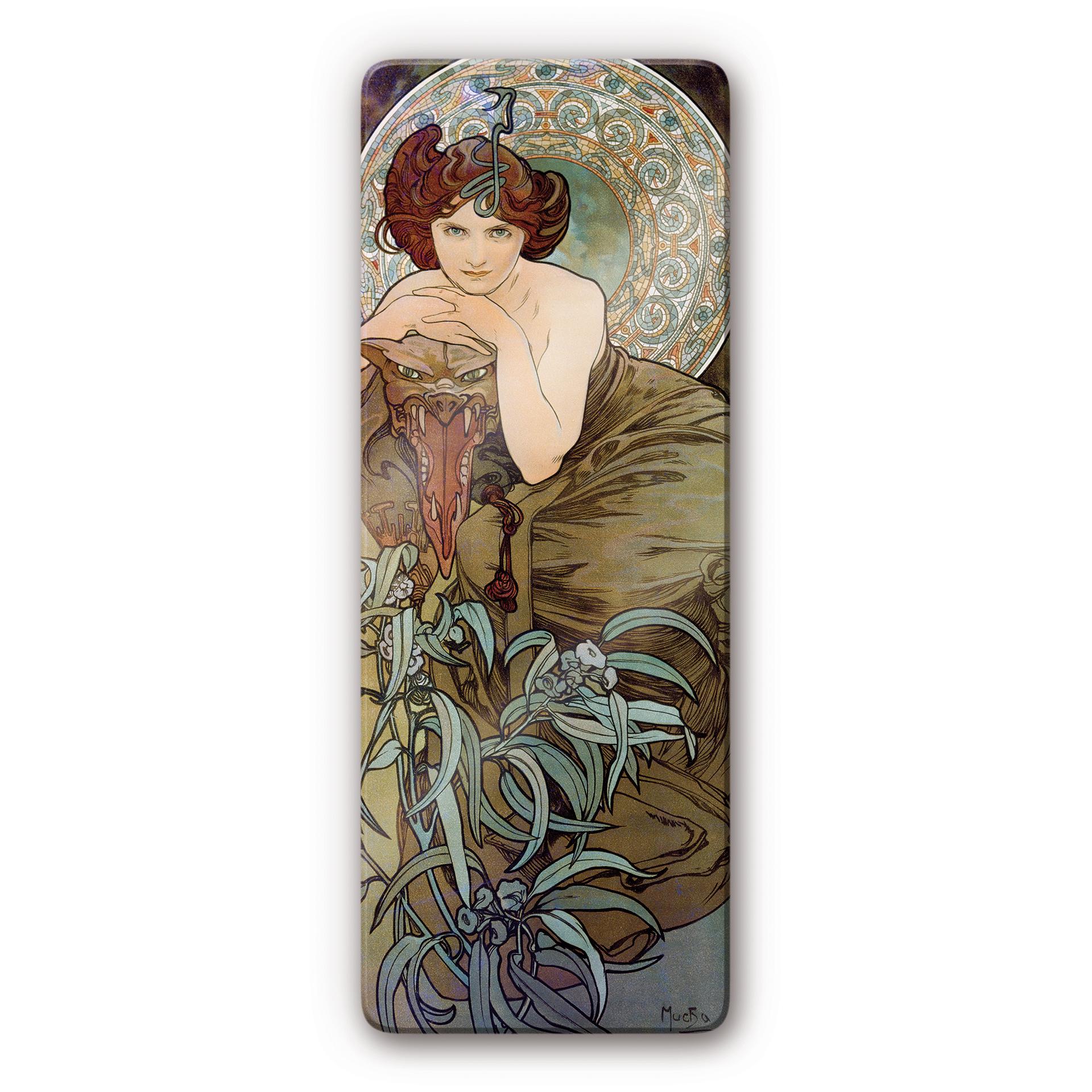 Tableau en verre - Mucha - Les Pierres Précieuses- Émeraude