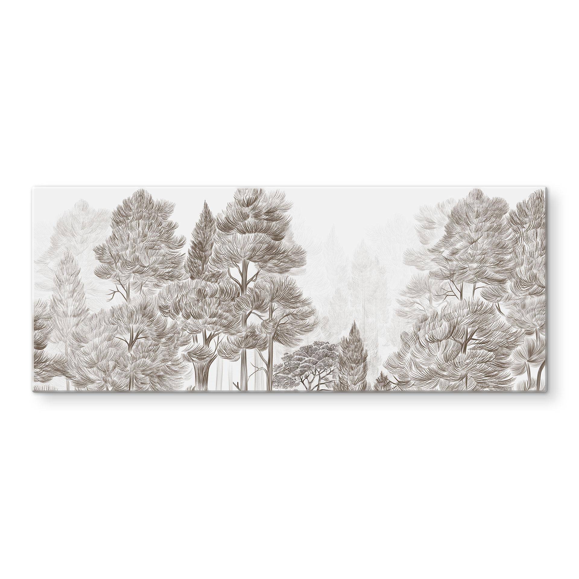 Spritzschutz Wald mit Waldlandschaft in Beige - Ms Tiff - Panorama