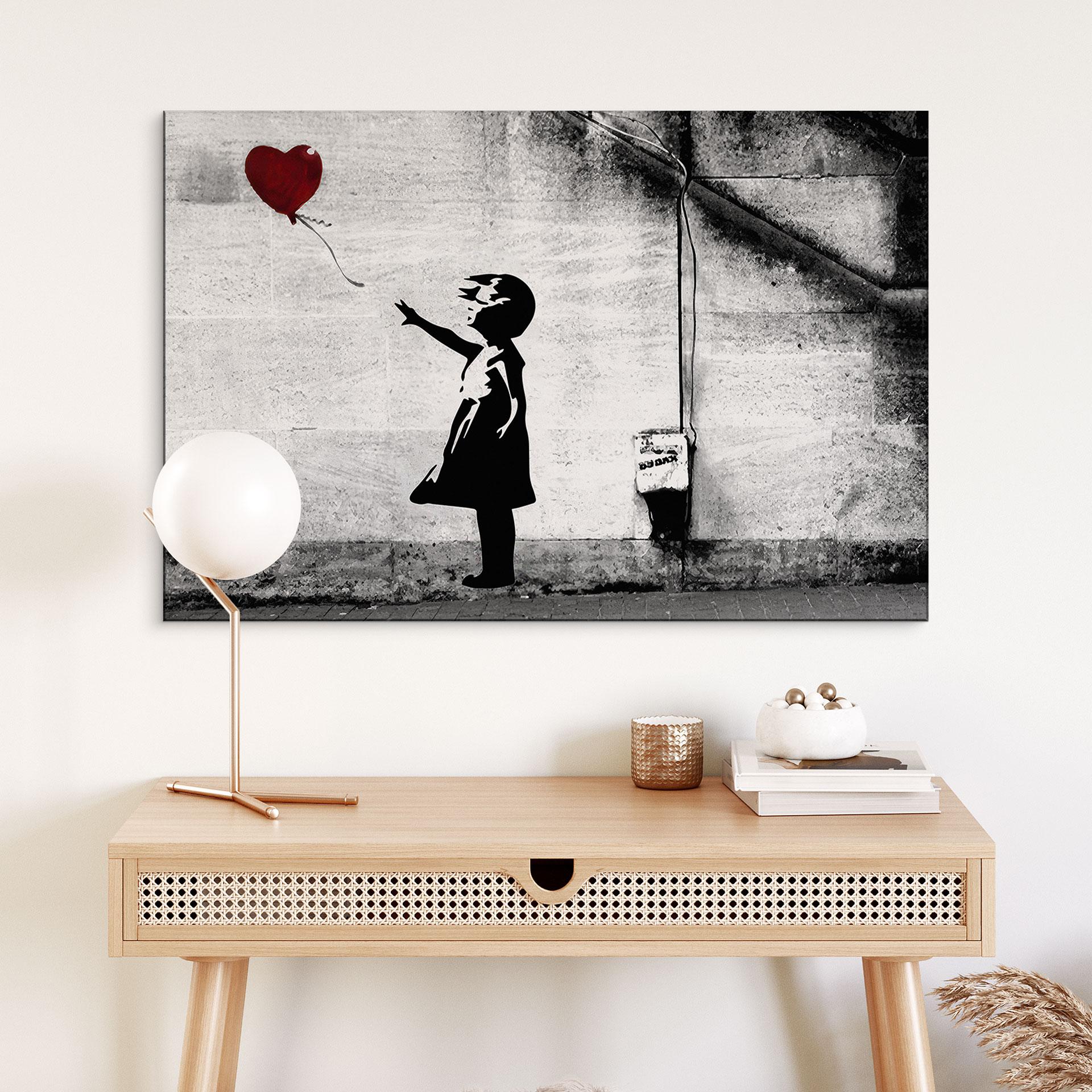 Wandbild Banksy - Girl with balloon - Alu-Dibond