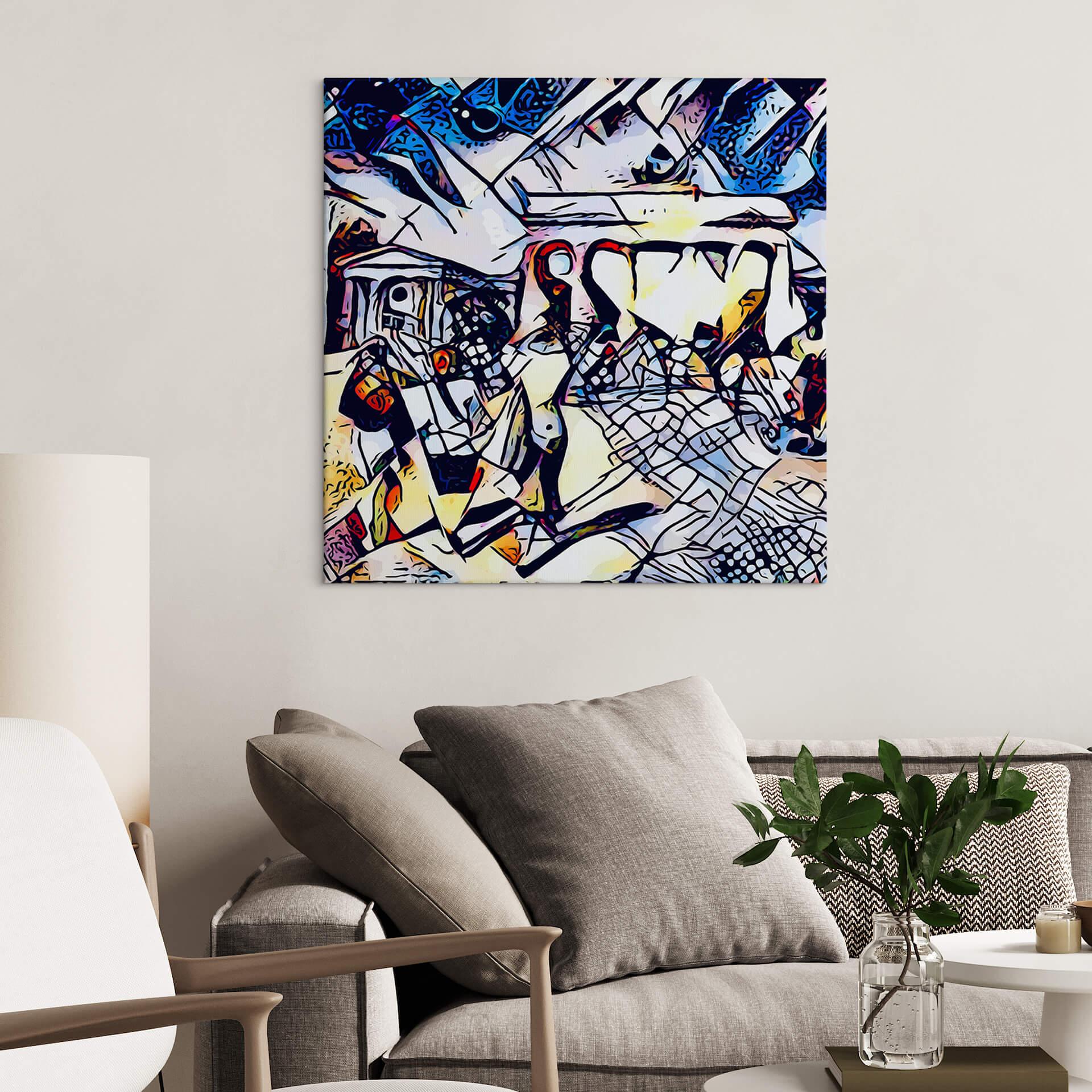 Obraz na płótnie Zamart - Kandinsky spotyka Berlin błękitne niebo - Kwadrat