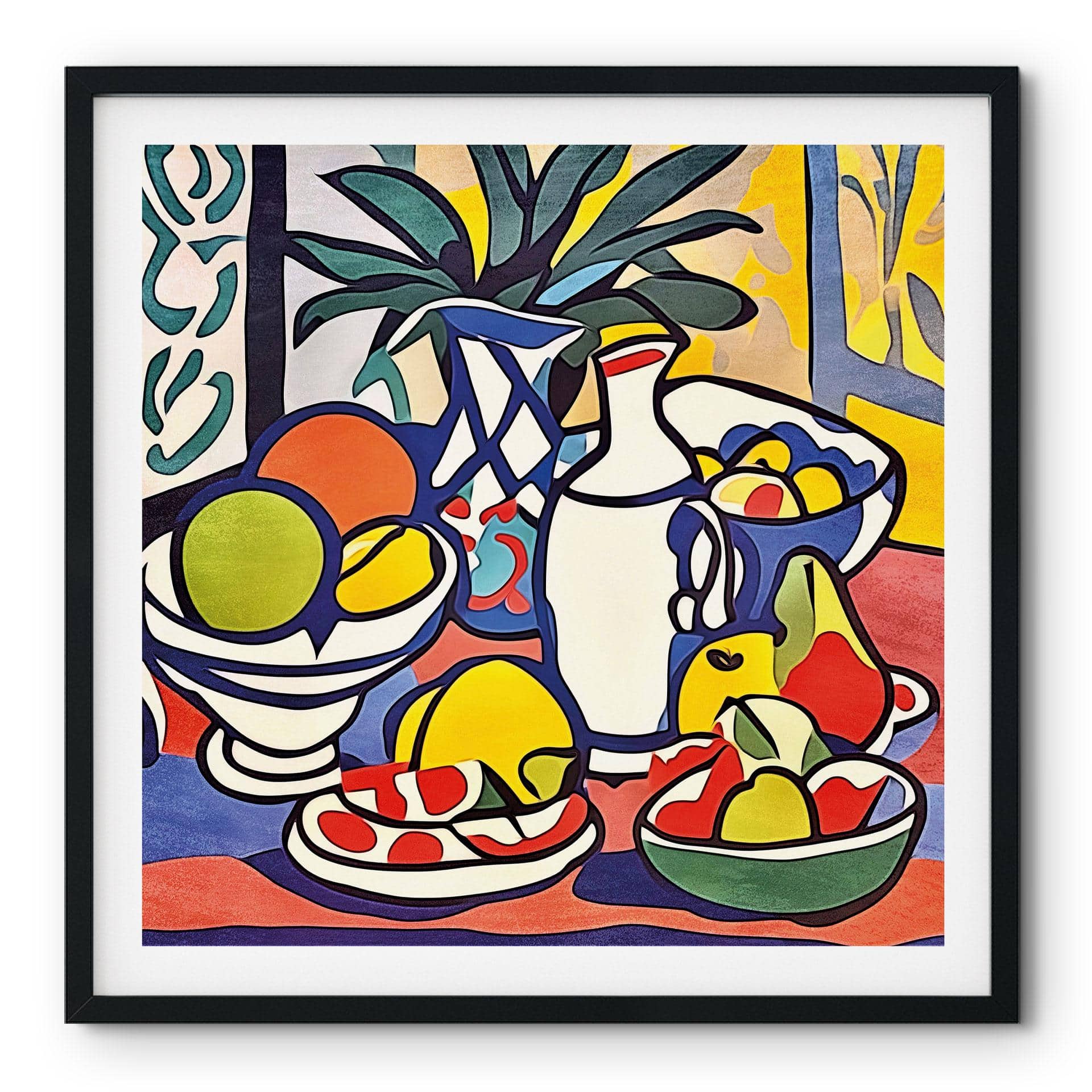 Plakat Mælk og frugt - Inspireret af Matisse - Zamart