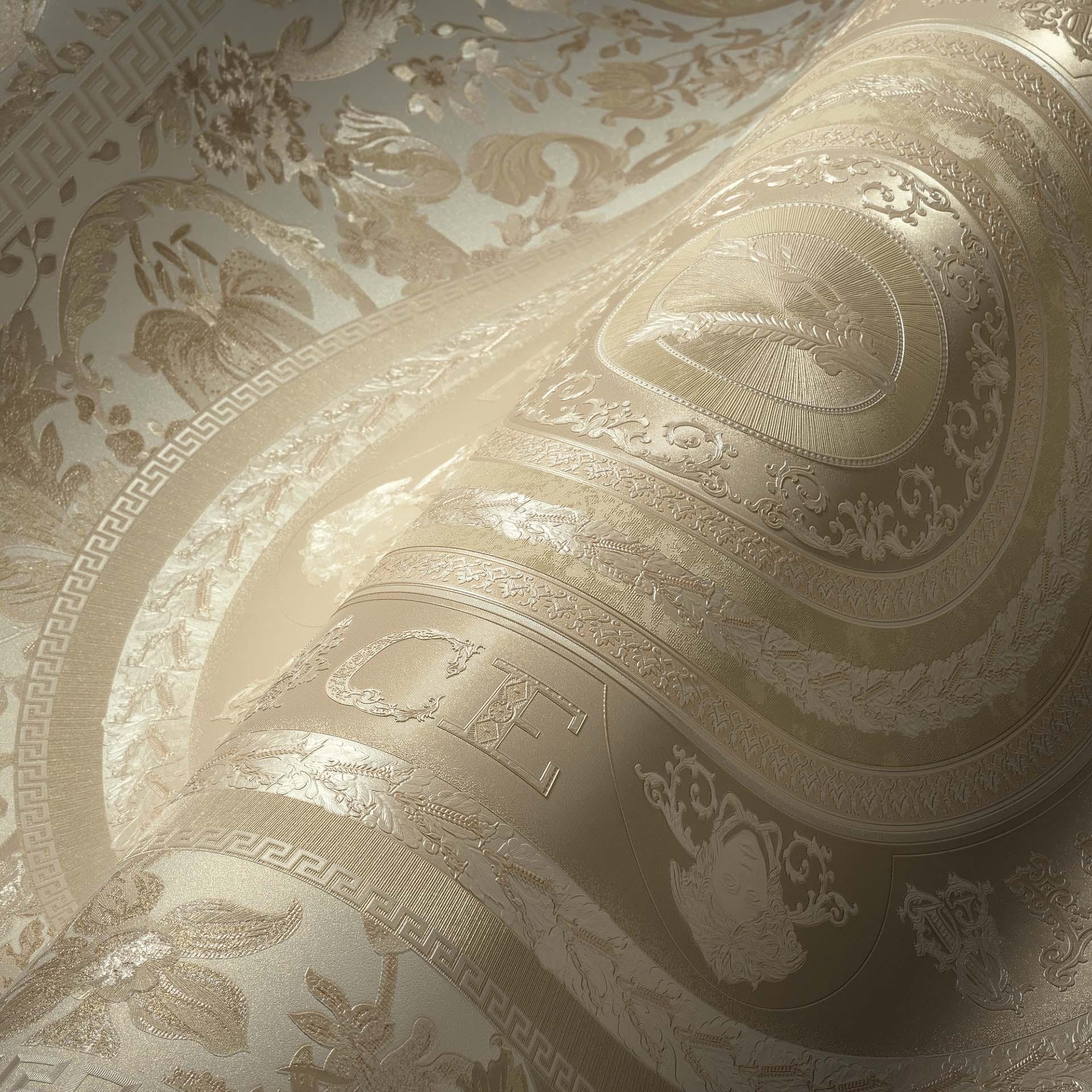 Versace Home Luxe Behang Bloemen Beige Crème