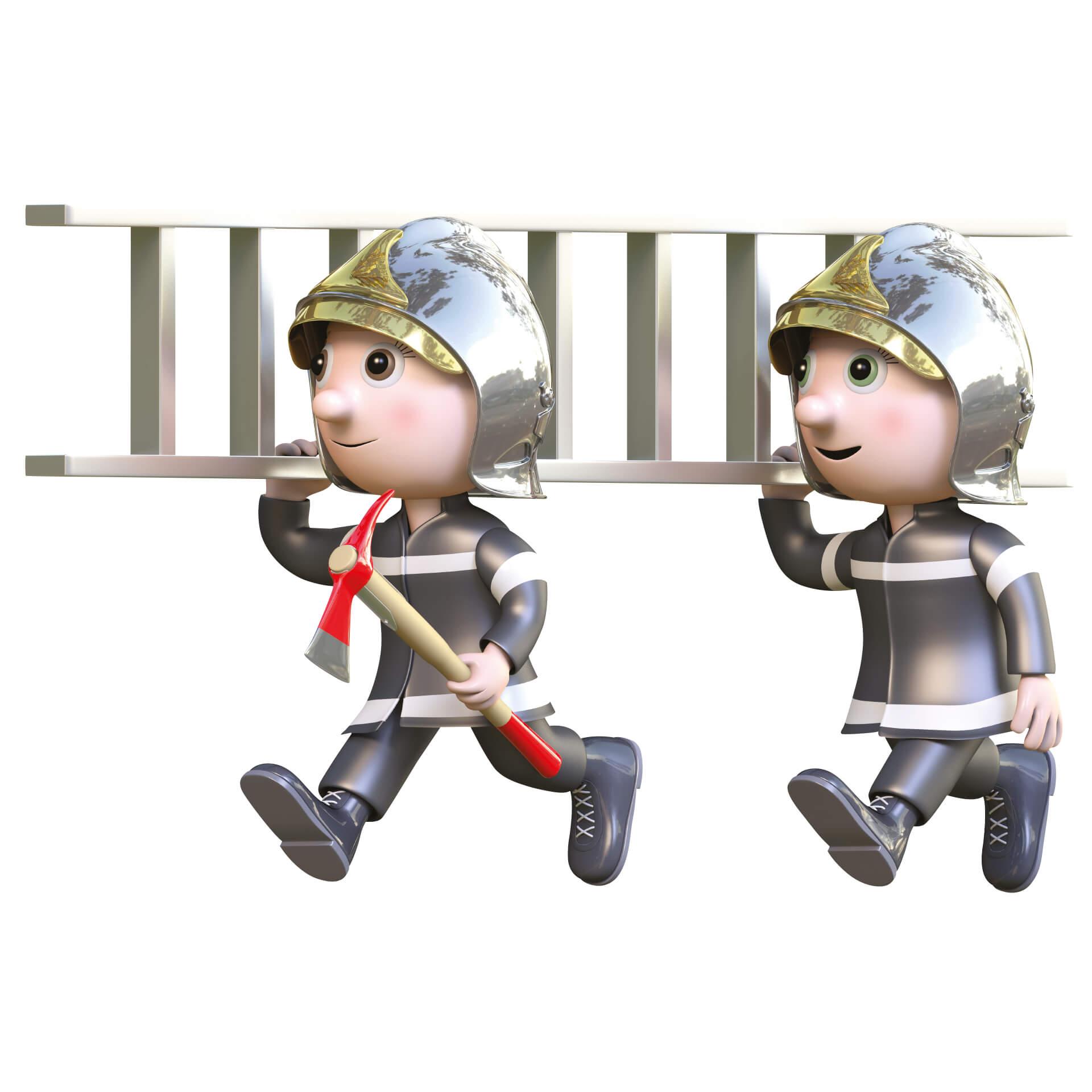 Wandtattoo Michel Agullo - Kleine Feuerwehrmänner