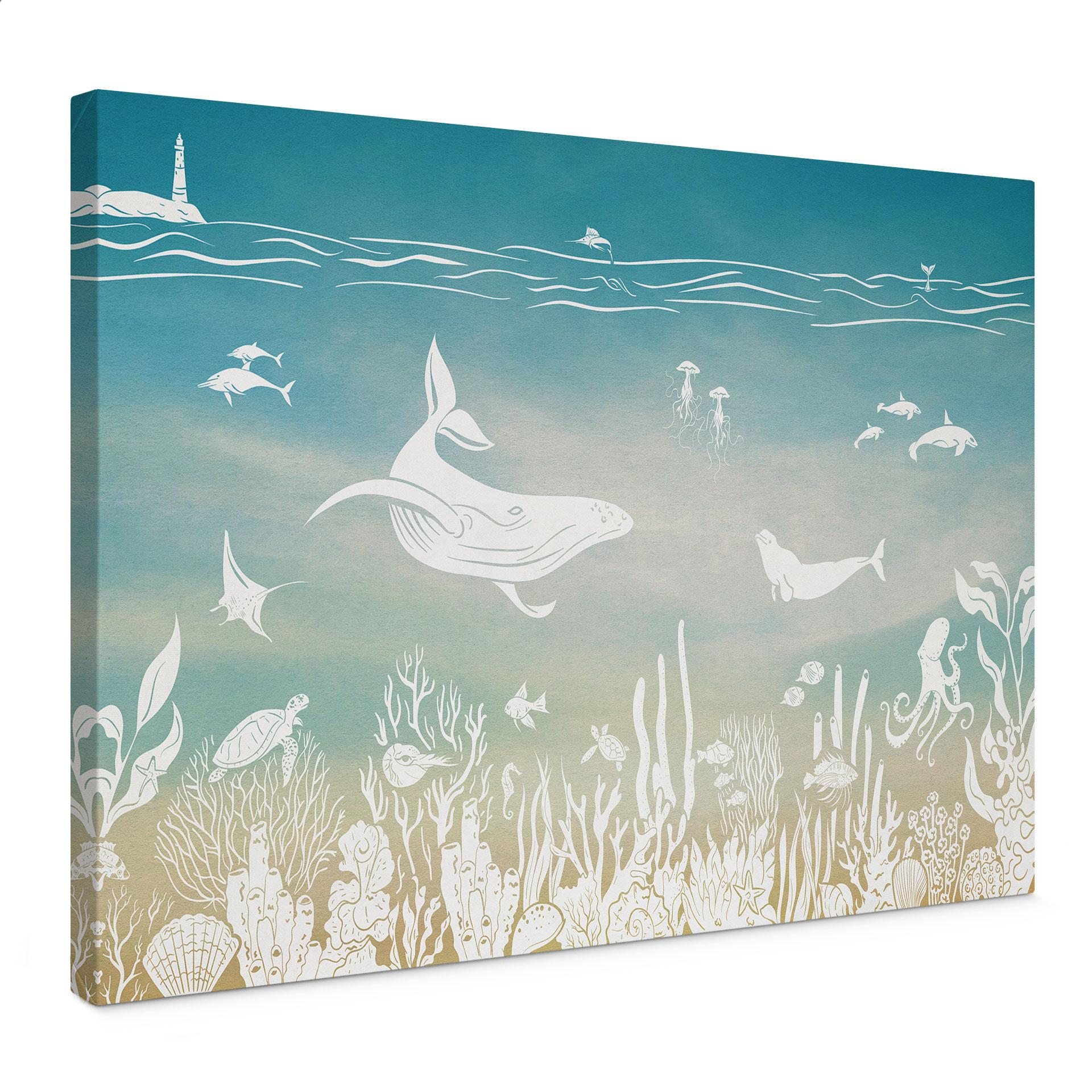 Canvasbillede undervandsverden paradis - Ombre - Kikki Belle