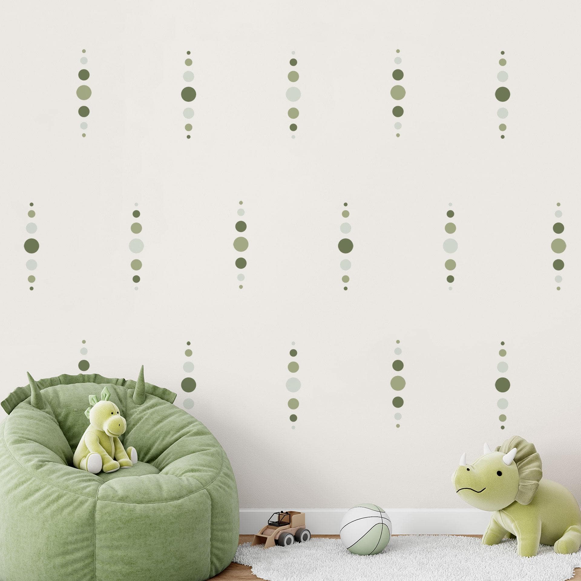 Wallsticker former - Geometriske cirkler i grøn