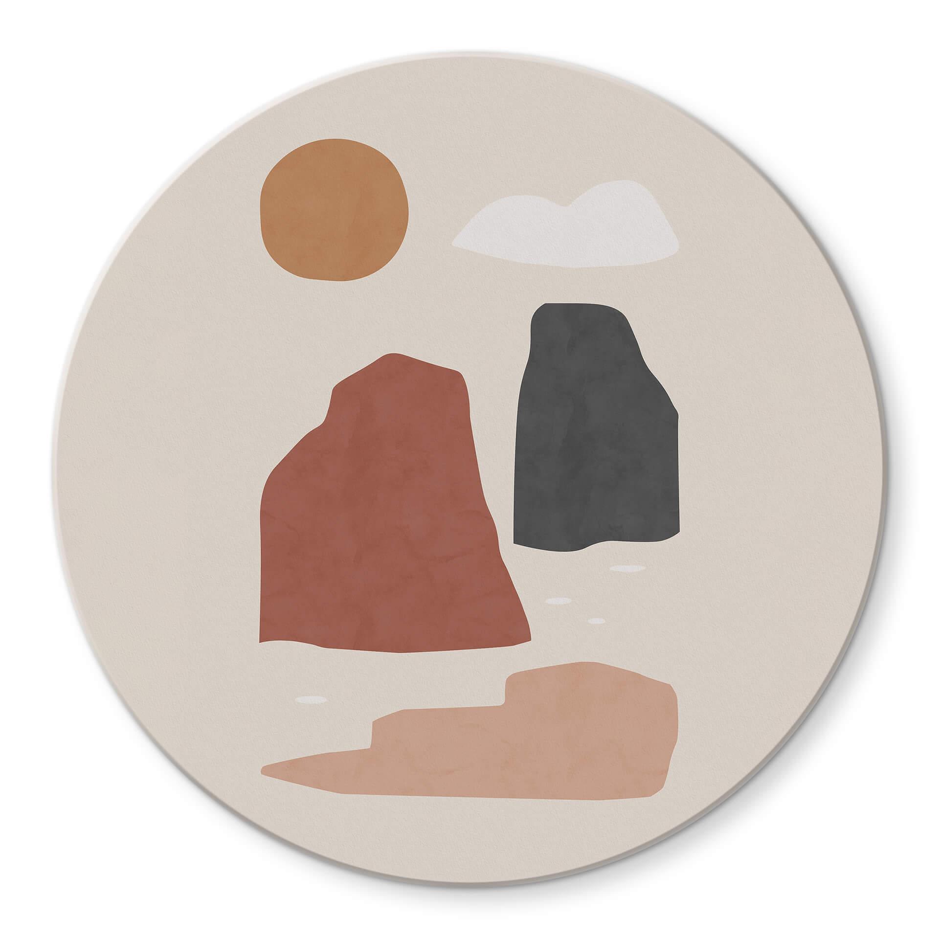 Tableau sur verre Orara Studio - Paysage de jour - Rond