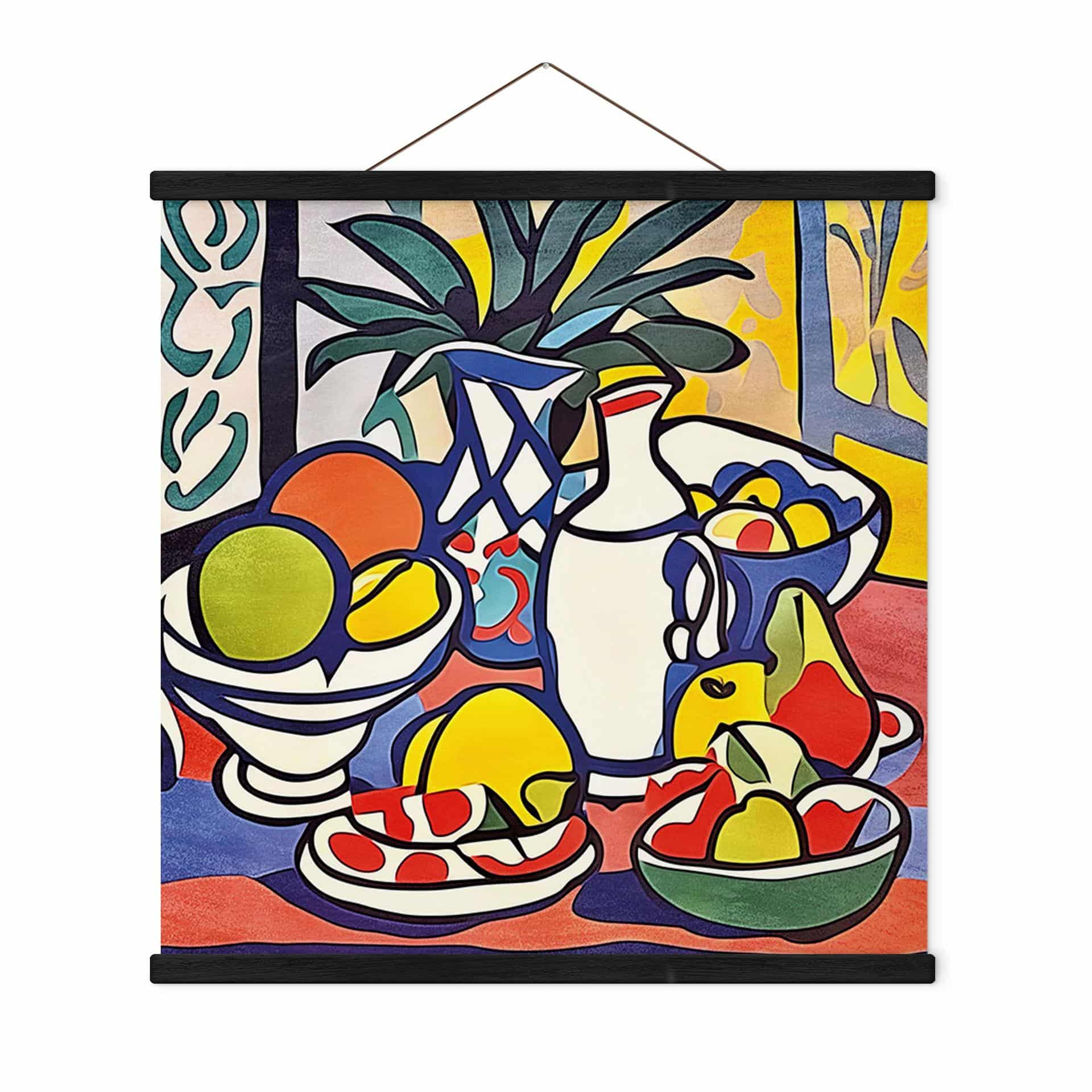 Tekstil plakat Mælk og frugt - Inspireret af Matisse - Zamart