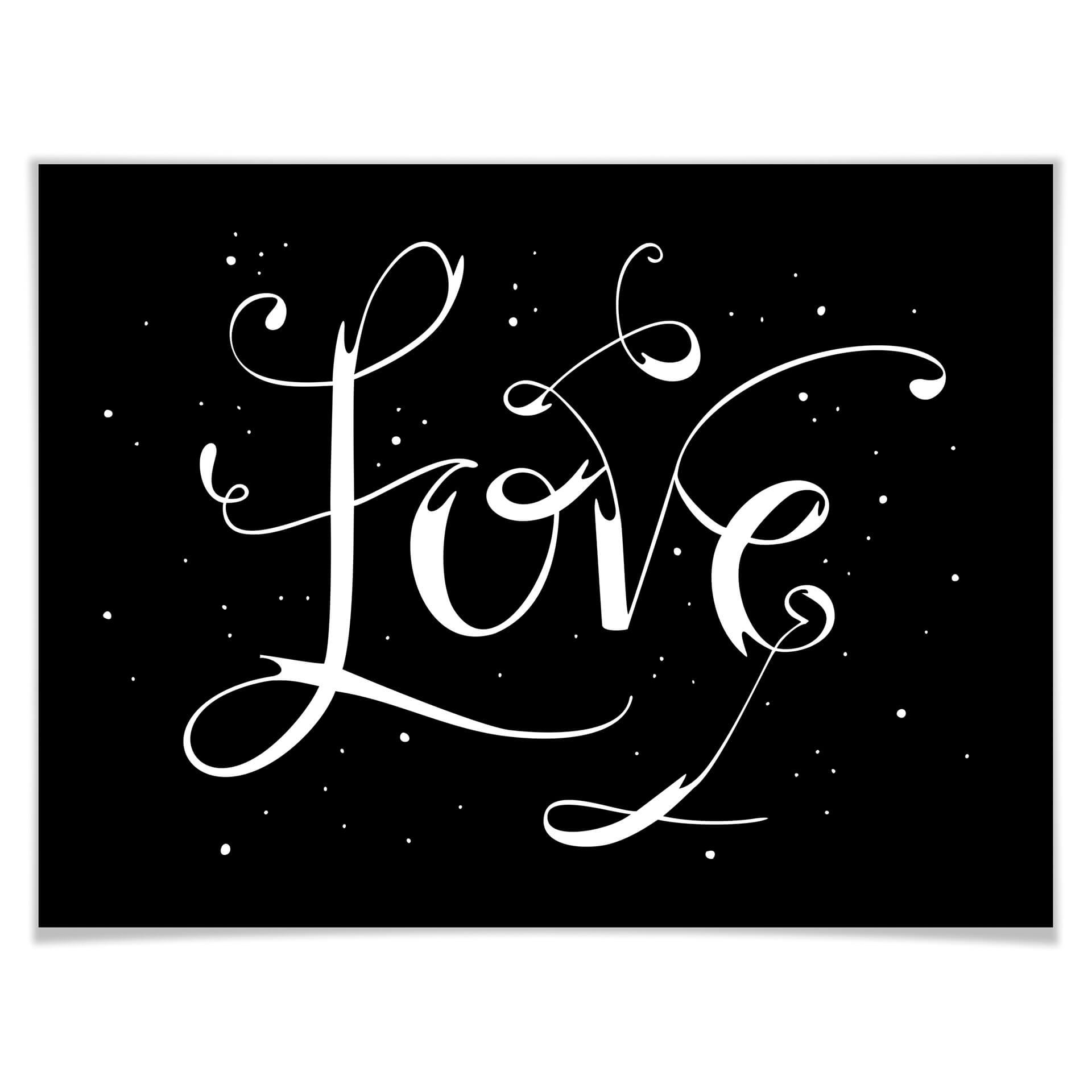 Plakat Handlettering Love - czarny negatyw