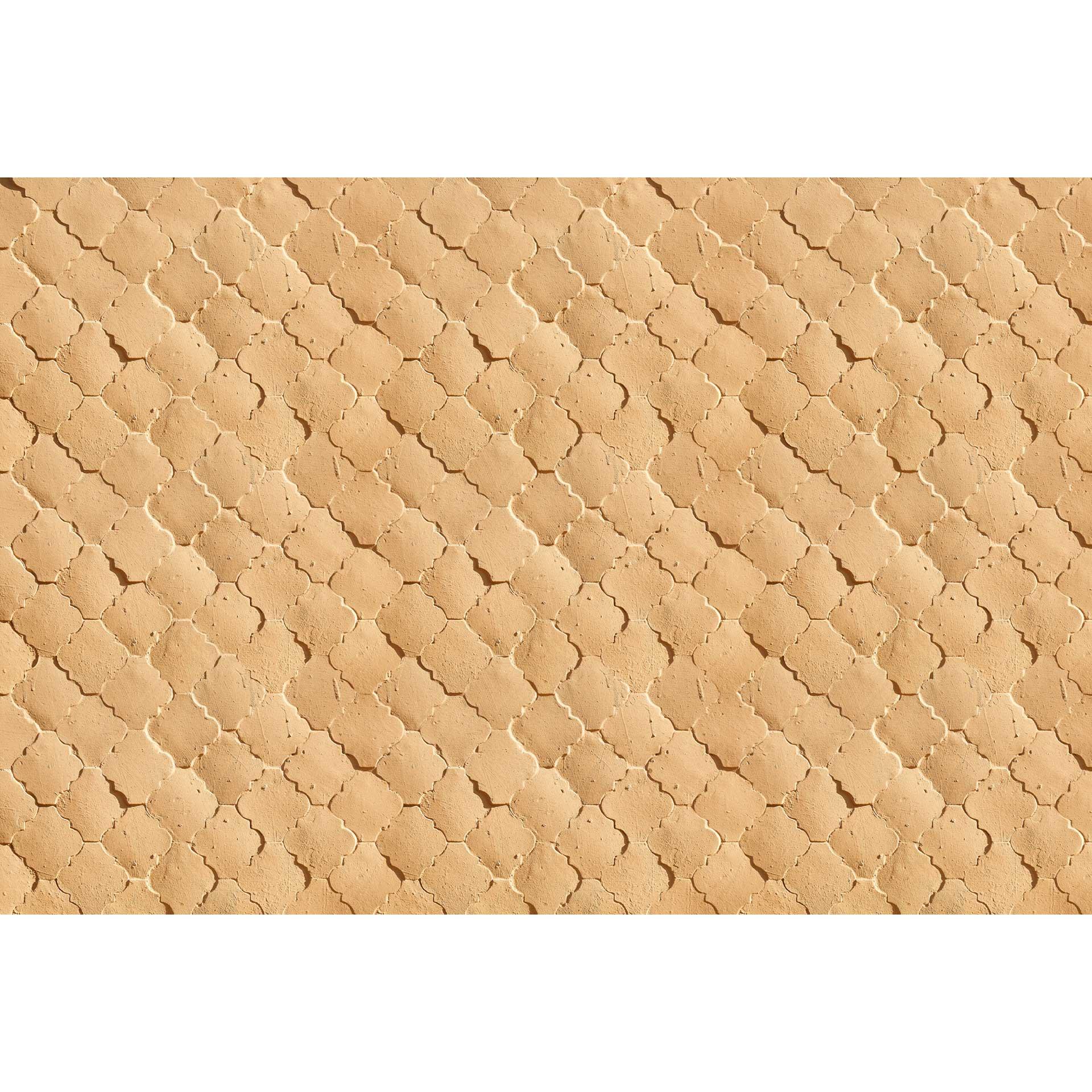 Textuur marokkaans behang - beige toon op toon patroon