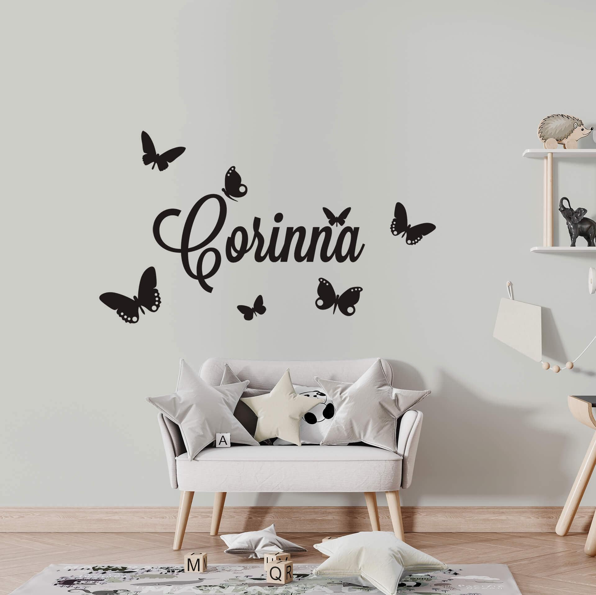 Sommerfugle 2 + Navn wallsticker
