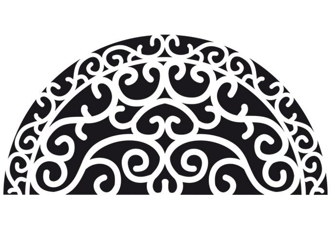 Decoración de ventana ornamento semicircular 1