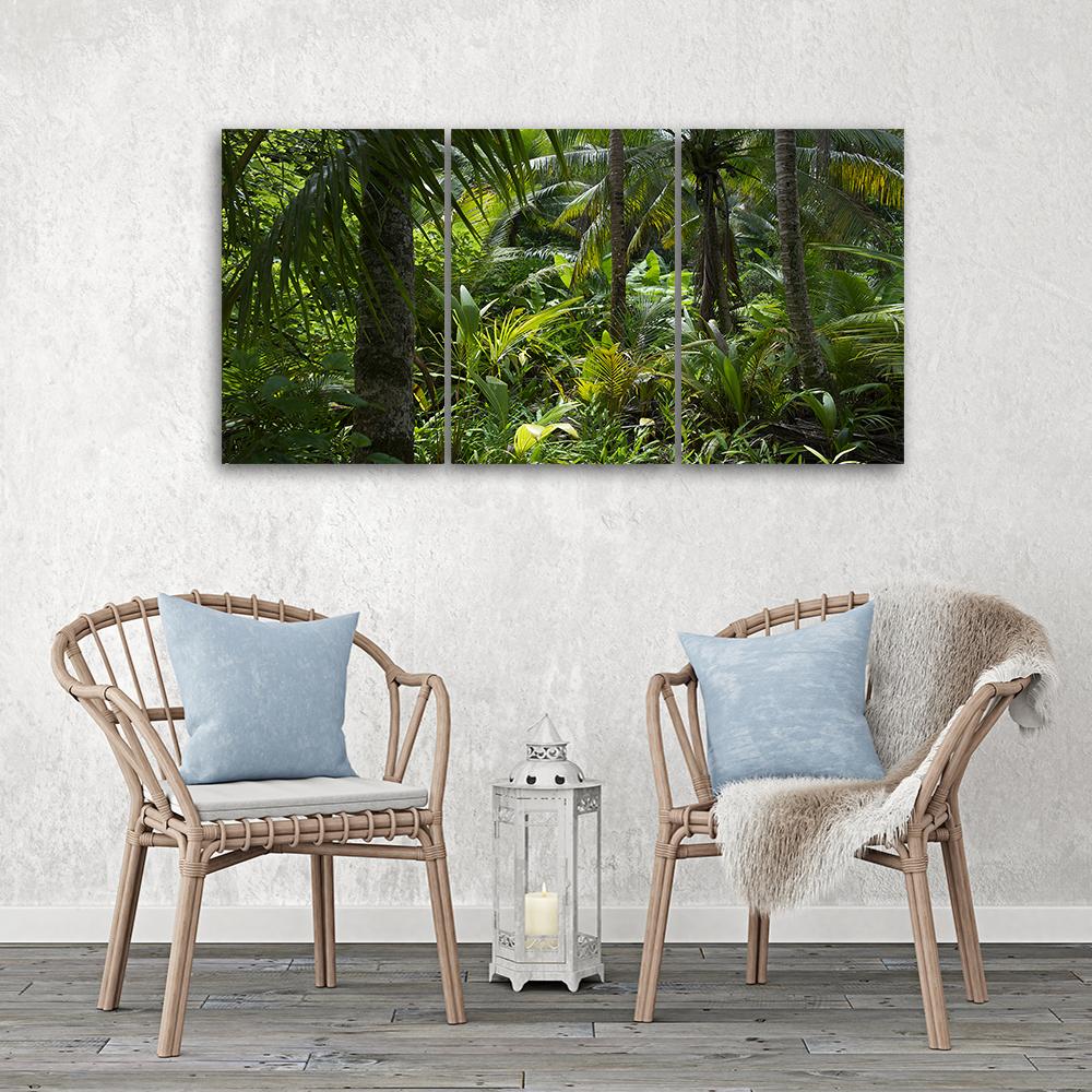 3-delige canvas print Bos Bomen Natuur