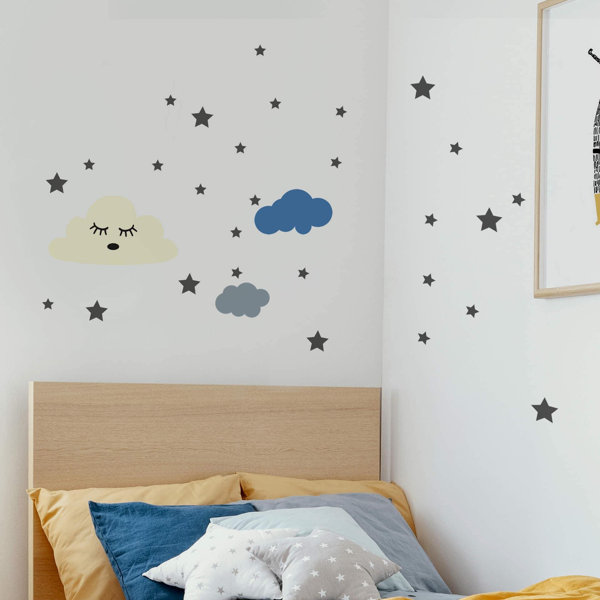 Muursticker set Slapende Wolken en Sterren