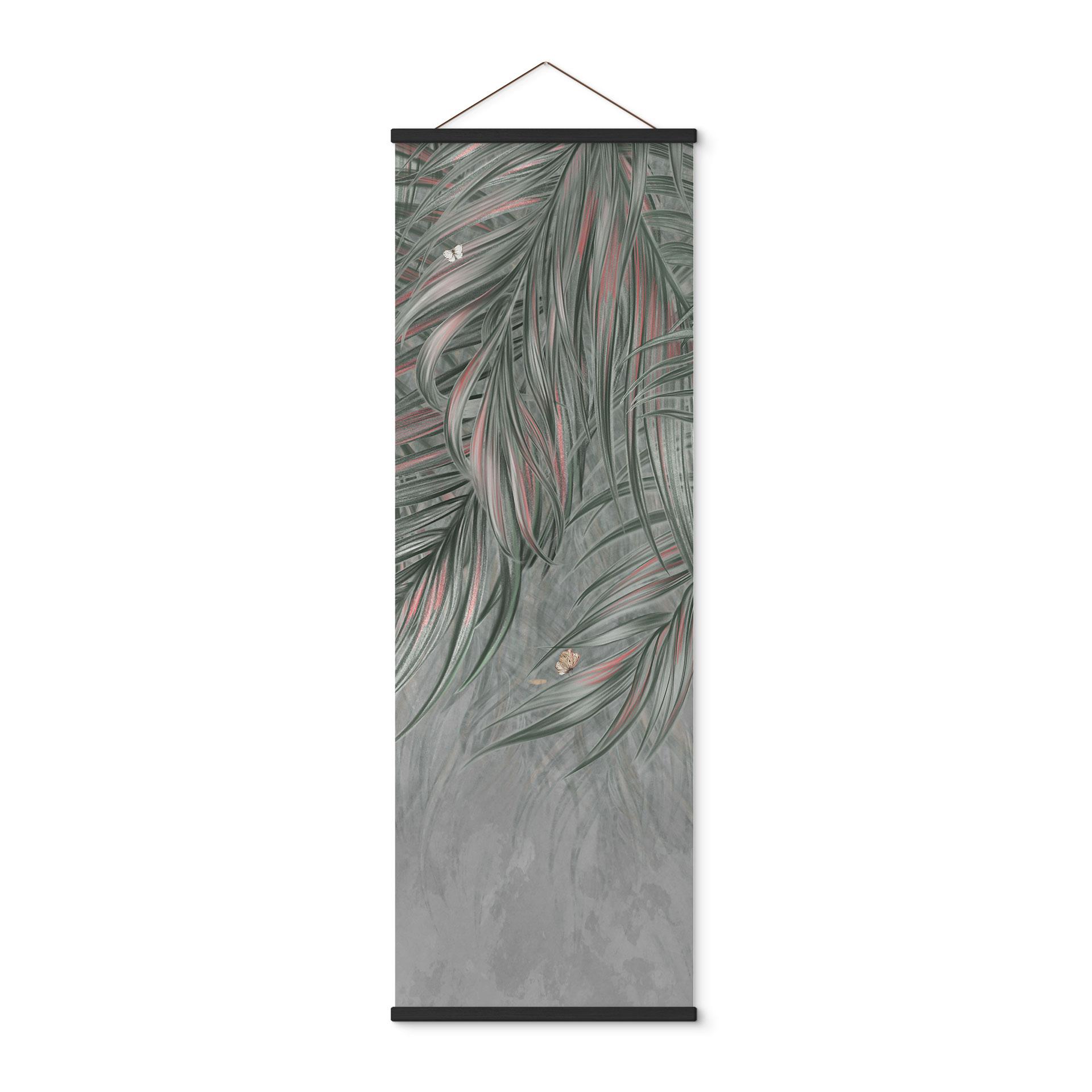 Textielposter Exotische palmbladeren roze-groen - Ms Tiff - Panorama