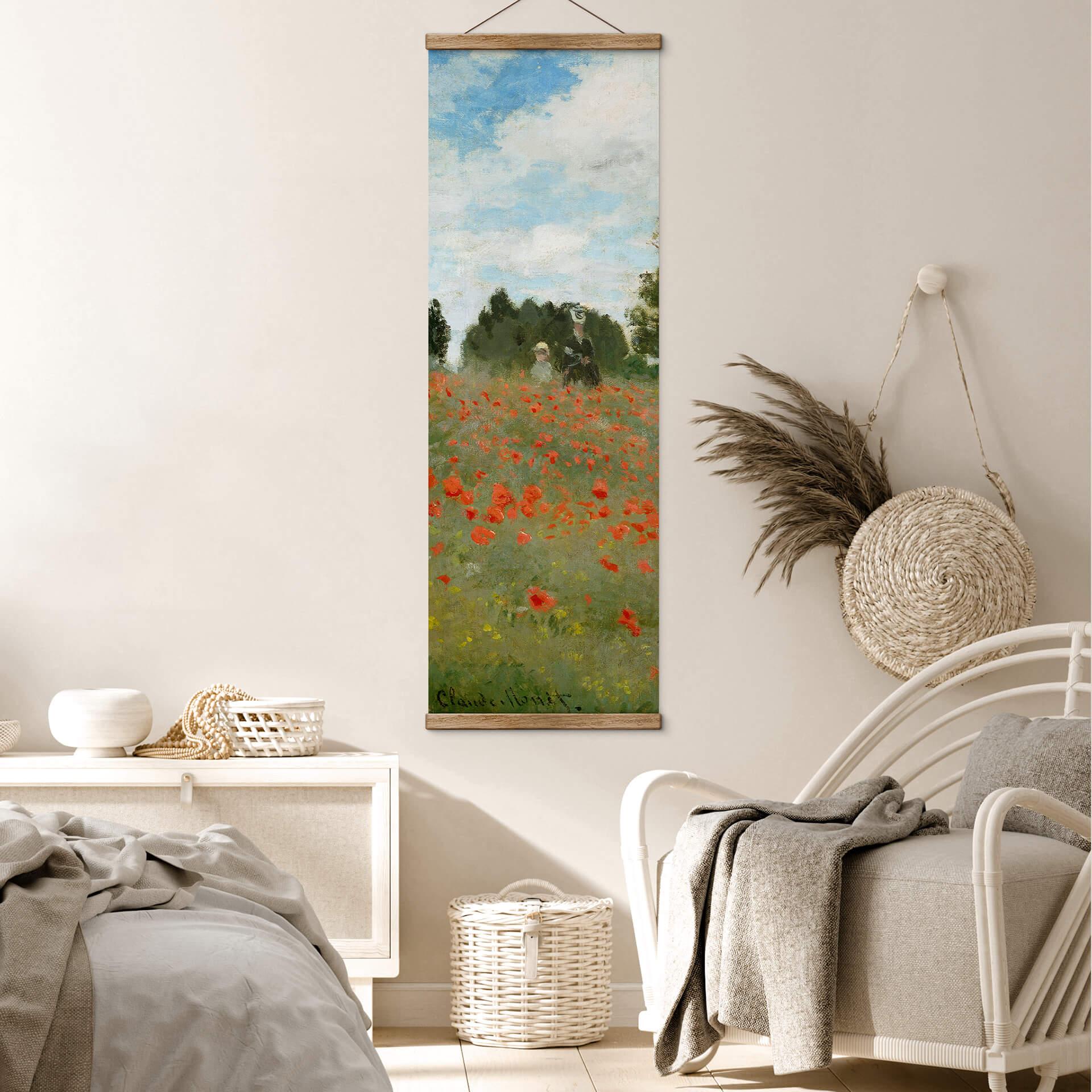 Obraz tkaniny Monet - Pole maków w pobliżu Argenteuil - Panorama