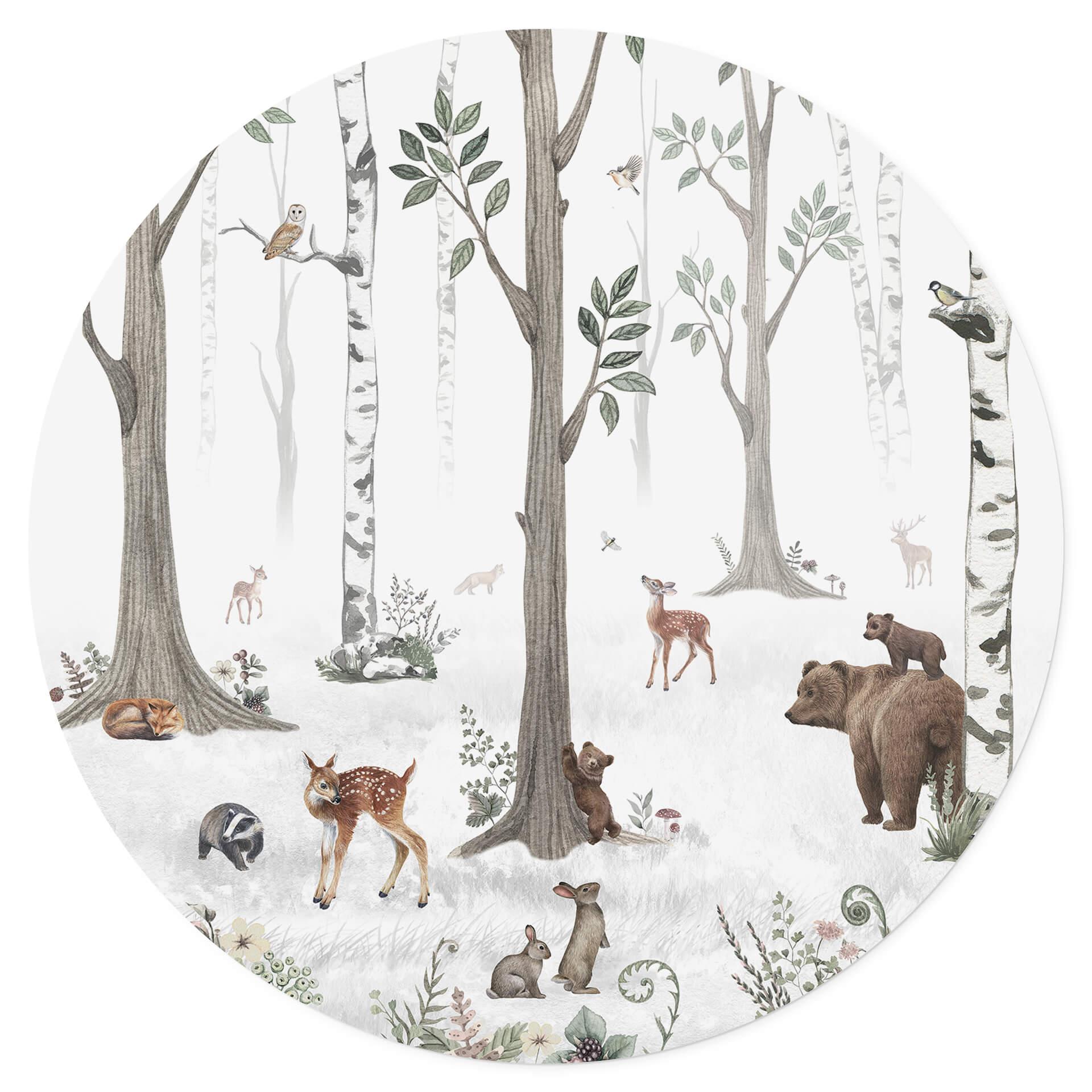 Kikki Belle Wallsticker - Skovens skønhed - Rund