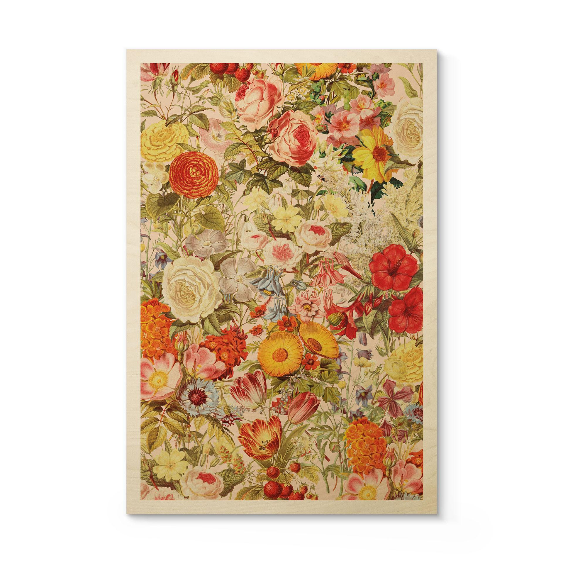 Billede af træ Farverig blomstercollage - Frida Floral Studio
